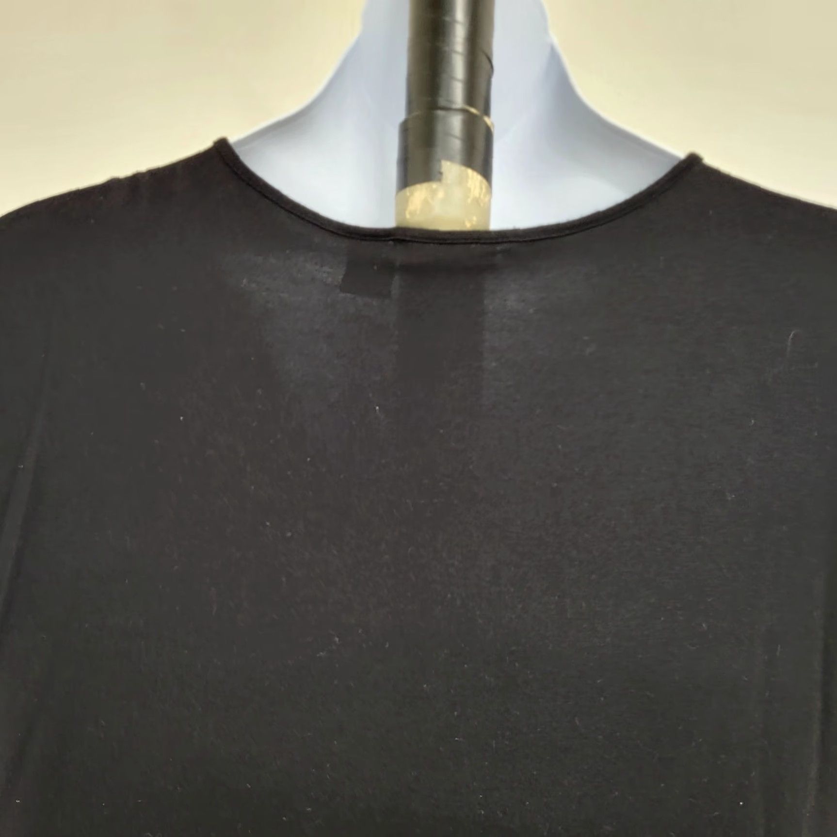 Vintage Tahari Blouse Women's XL Black Sheer Round Neck Cap Sleeve T-Shirt Size XL / US 12-14 / IT 48-50 - 7 Thumbnail