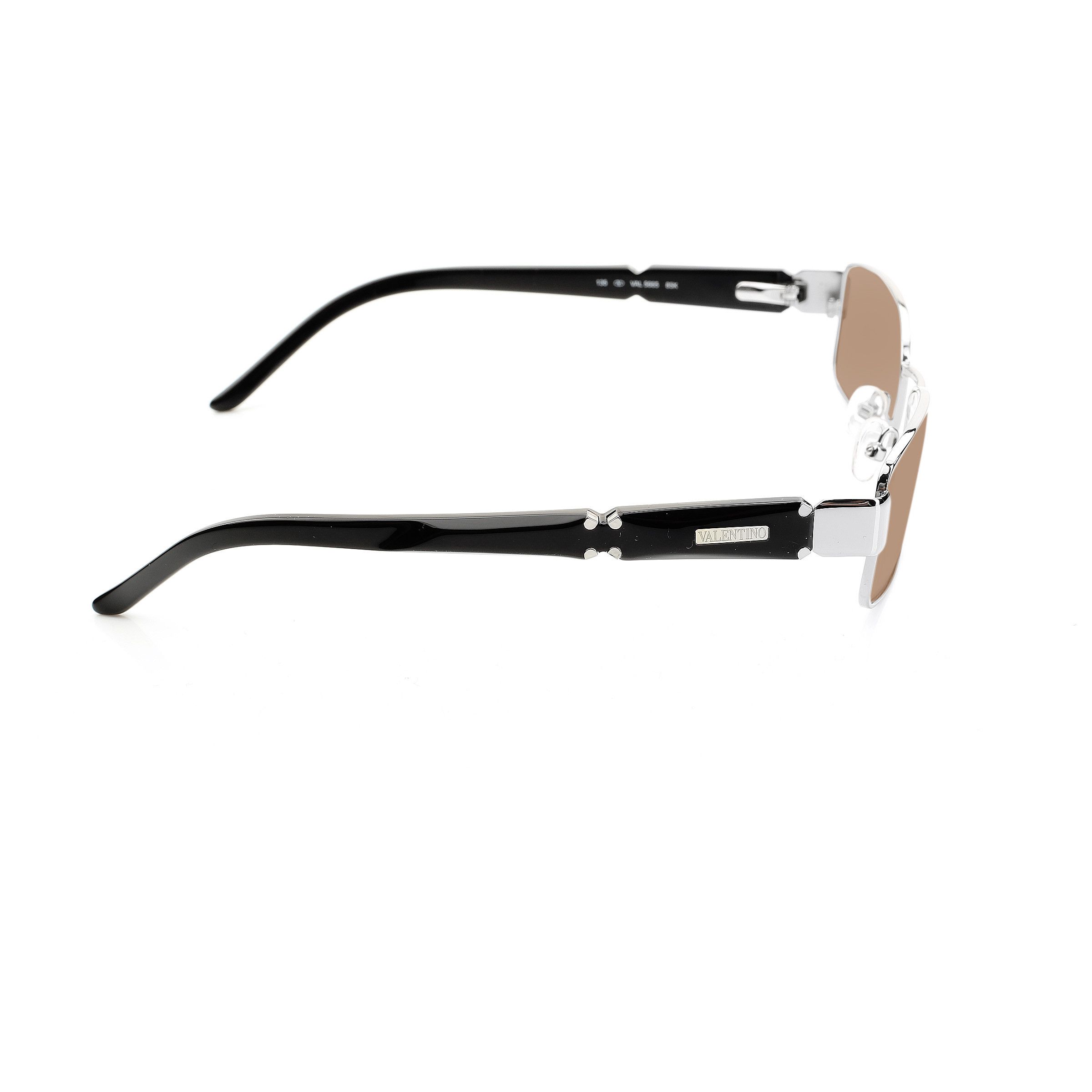 Valentino Valentino '90s Black & Silver Rectangular Sunglasses Size ONE SIZE - 2 Thumbnail