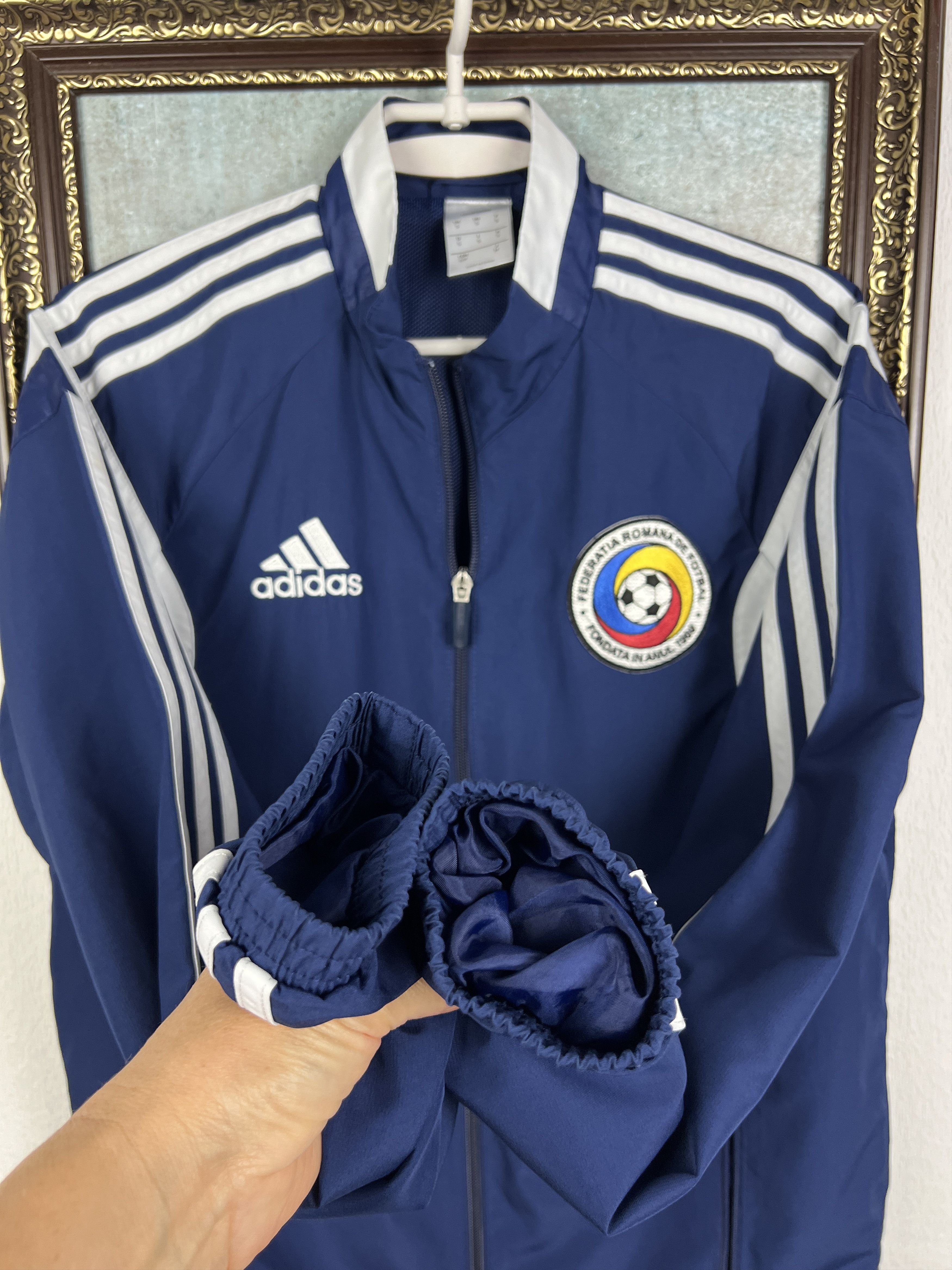Adidas Vintage Romania Football Suit Soccer Track Set Jacket Pants Size US S / EU 44-46 / 1 - 5 Thumbnail