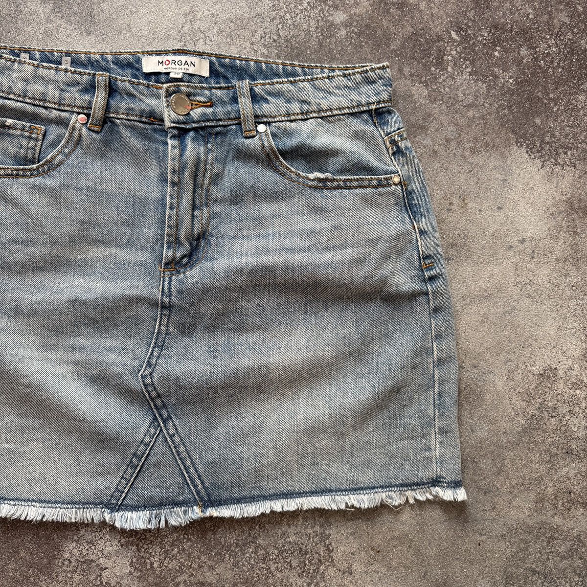 Morgan De Toi Morgan de Toi Vintage Sexy Y2K Asymmetric Denim Mini Skirt Size 27" / US 4 / IT 40 - 4 Thumbnail