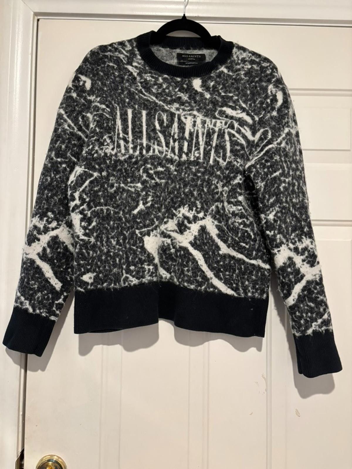 Allsaints Womens All Saints black/white sweater sz M oversized. #377 Size M / US 6-8 / IT 42-44 - 1 Thumbnail