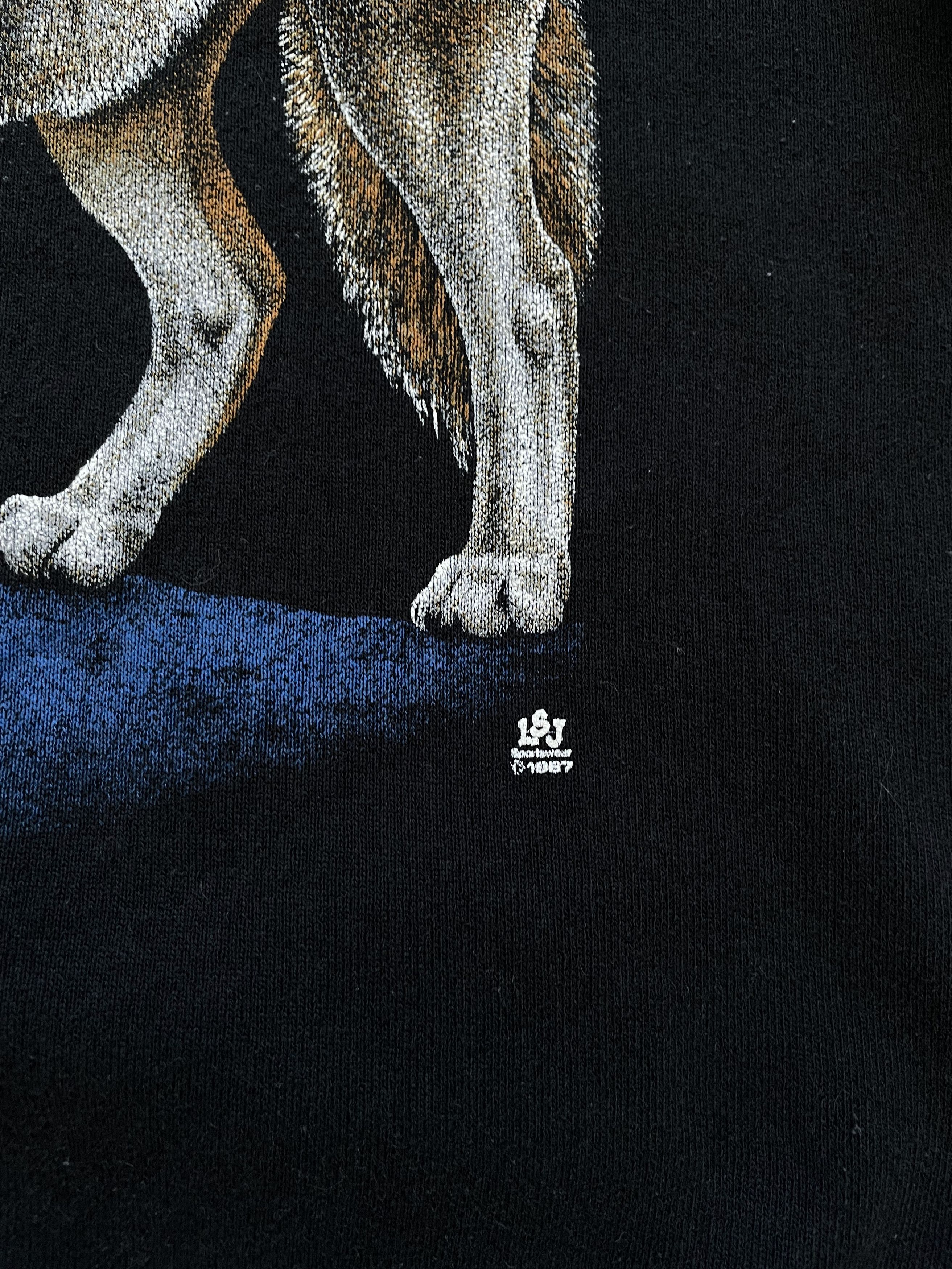 Vintage Vintage 80s Wolf Moon LSJ Sweatshirt Jerzees Crewneck Size US M / EU 48-50 / 2 - 3 Thumbnail