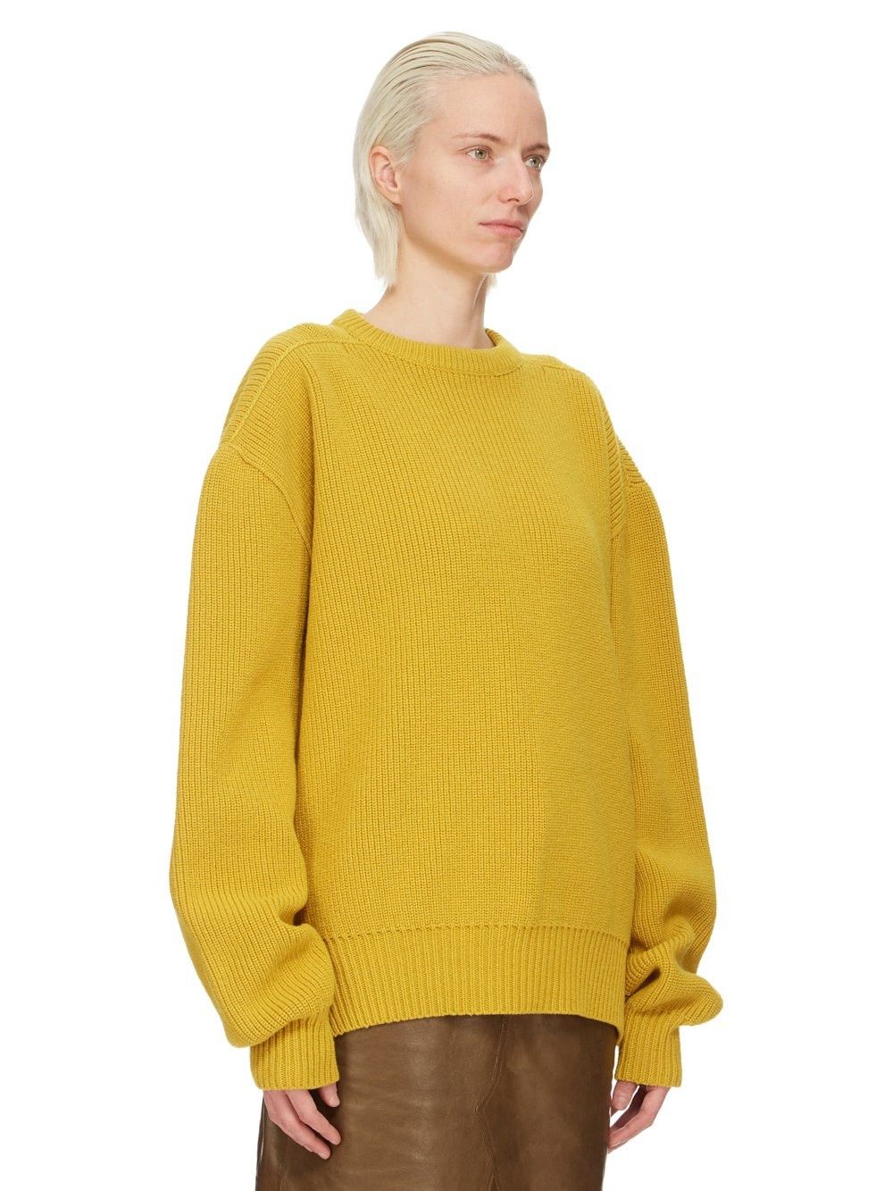 Rick Owens o1y0126 Crewneck Sweater in Marigold Size S / US 4 / IT 40 - 2 Thumbnail