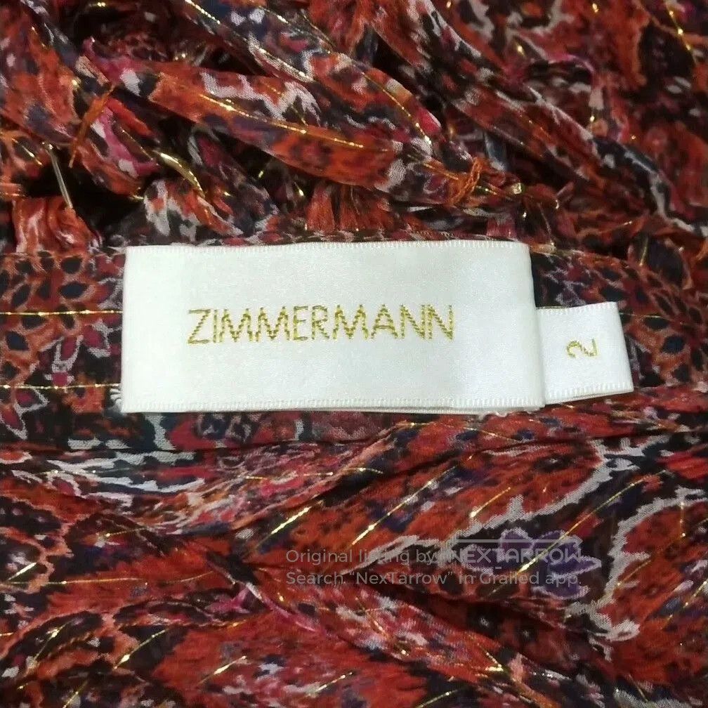 Zimmermann Zimmermann Red Printed Silk Blouse. Size M / US 6-8 / IT 42-44 - 6 Thumbnail