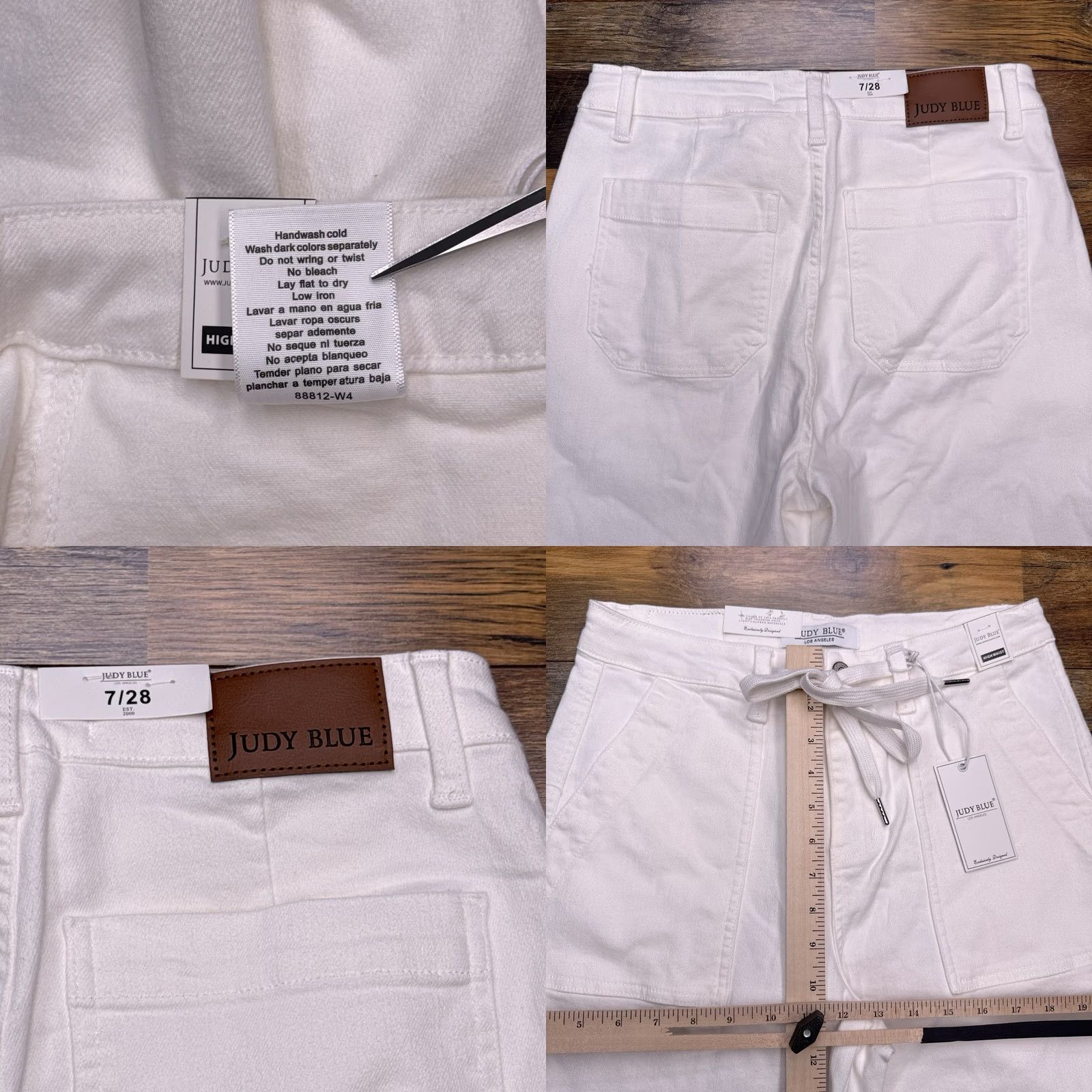 Vintage Judy Blue High Waist Jeans Womens 7 / 28 Patch Pocket Drawstring JB88812 New Size 28" / US 6 / IT 42 - 8 Thumbnail