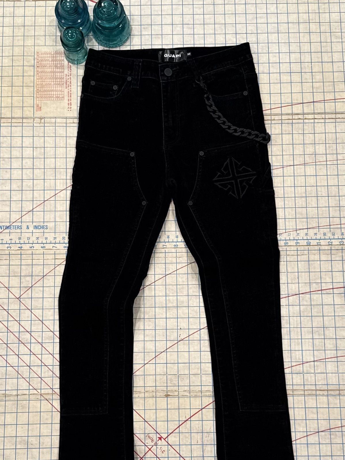 GUAPI Guapi Velour Double Knee Pants Black Mens Size 30 Stacked Size US 30 / EU 46 - 2 Thumbnail