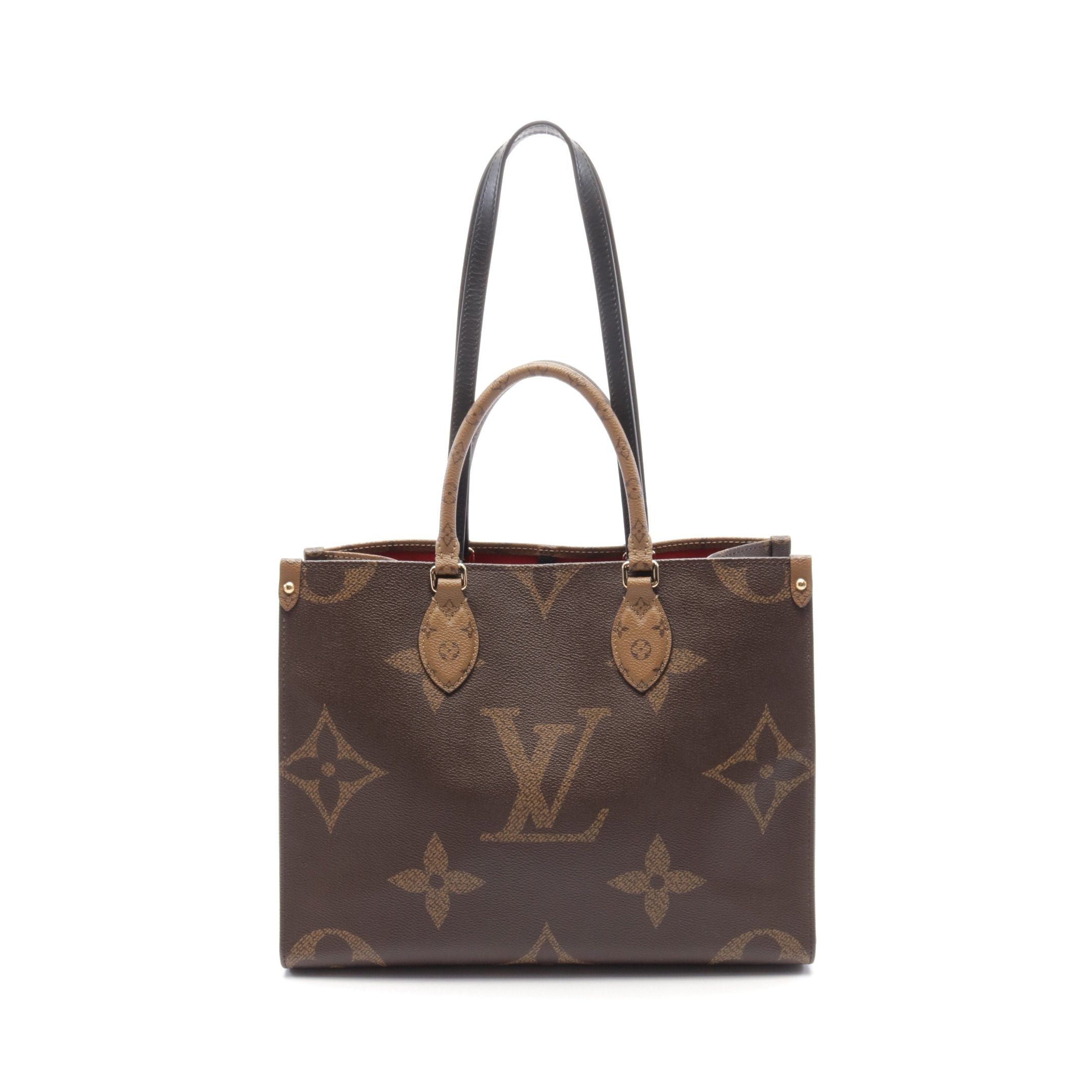 Louis Vuitton Louis Vuitton On-The-Go Mm Monogram Giant Reverse Shoulder Bag Tote Leather Brown Beige Size ONE SIZE - 1 Thumbnail