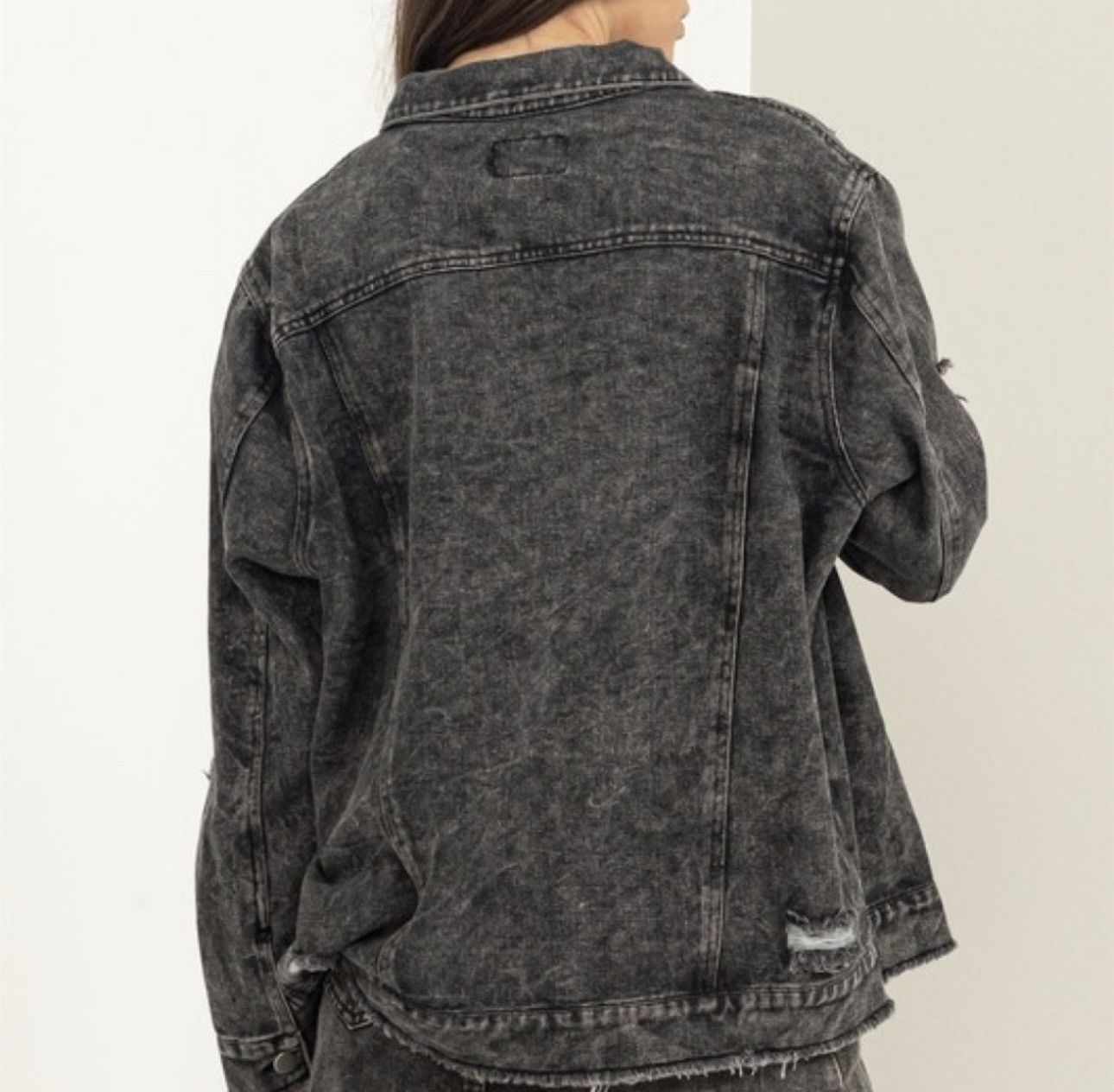 Other Hyfve Black Distress Grunge Acid Washed Denim Jacket Jacket Size S / US 4 / IT 40 - 2 Thumbnail
