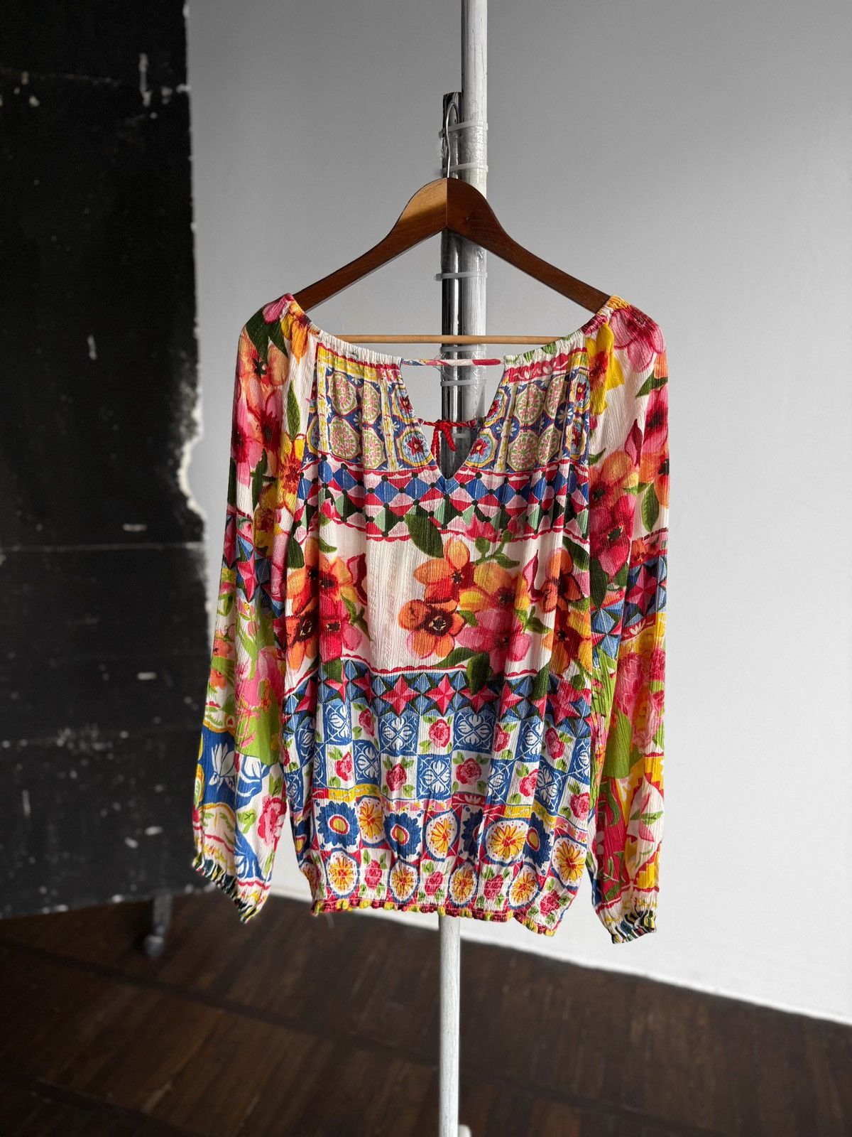 Desigual Desigual Womens Floral Long Sleeve Blouse Top Bohemian Size XL / US 12-14 / IT 48-50 - 5 Thumbnail