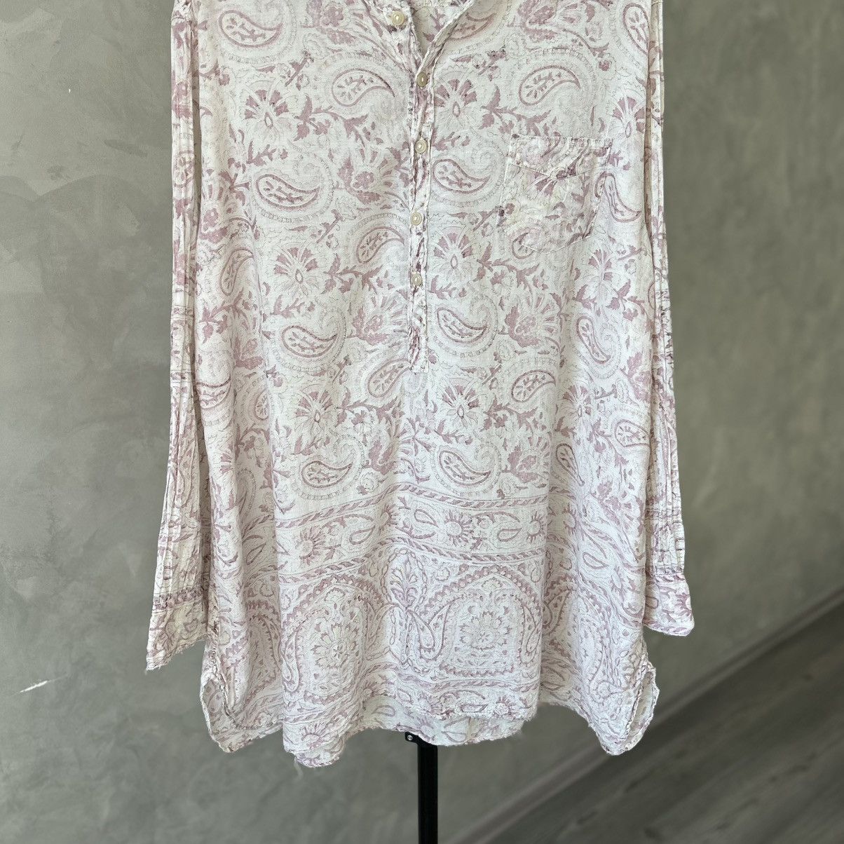 Magnolia Pearl Magnolia Pearl Idgy Blockprint Paisley Shirt/Blouse Size ONE SIZE - 3 Thumbnail