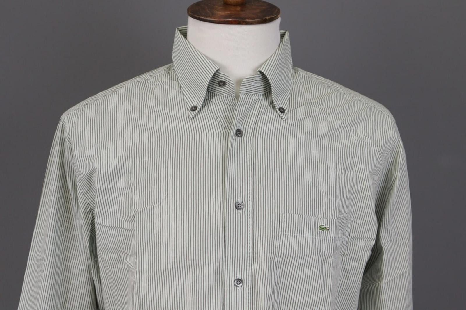 Lacoste Lacoste Gray Pinstripe Button Dress Shirt Size 44 Size US M / EU 48-50 / 2 - 2 Thumbnail