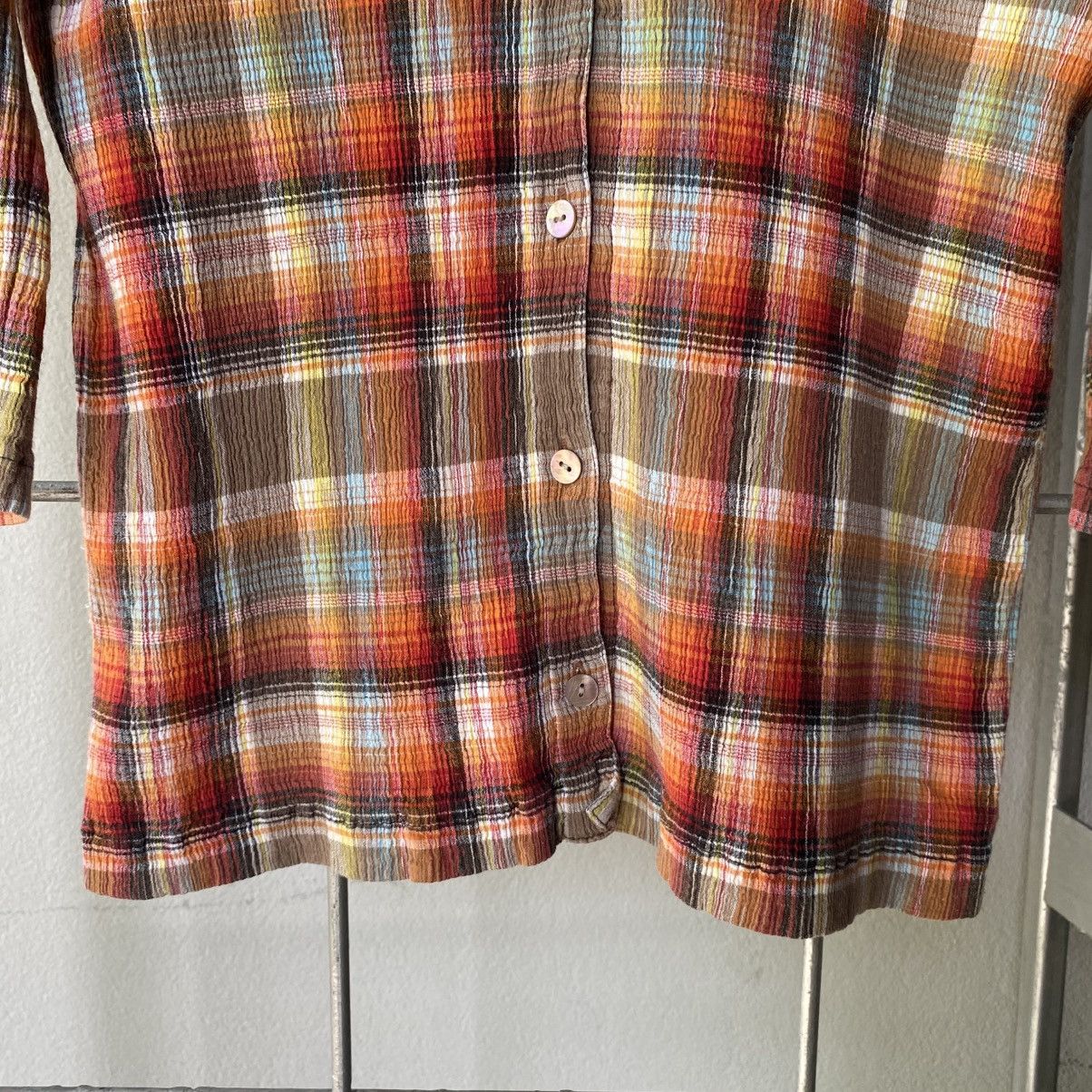 Tsumori Chisato Tsumori Chisato Brown Red Plaid Button Shirt Size XS / US 0-2 / IT 36-38 - 4 Thumbnail
