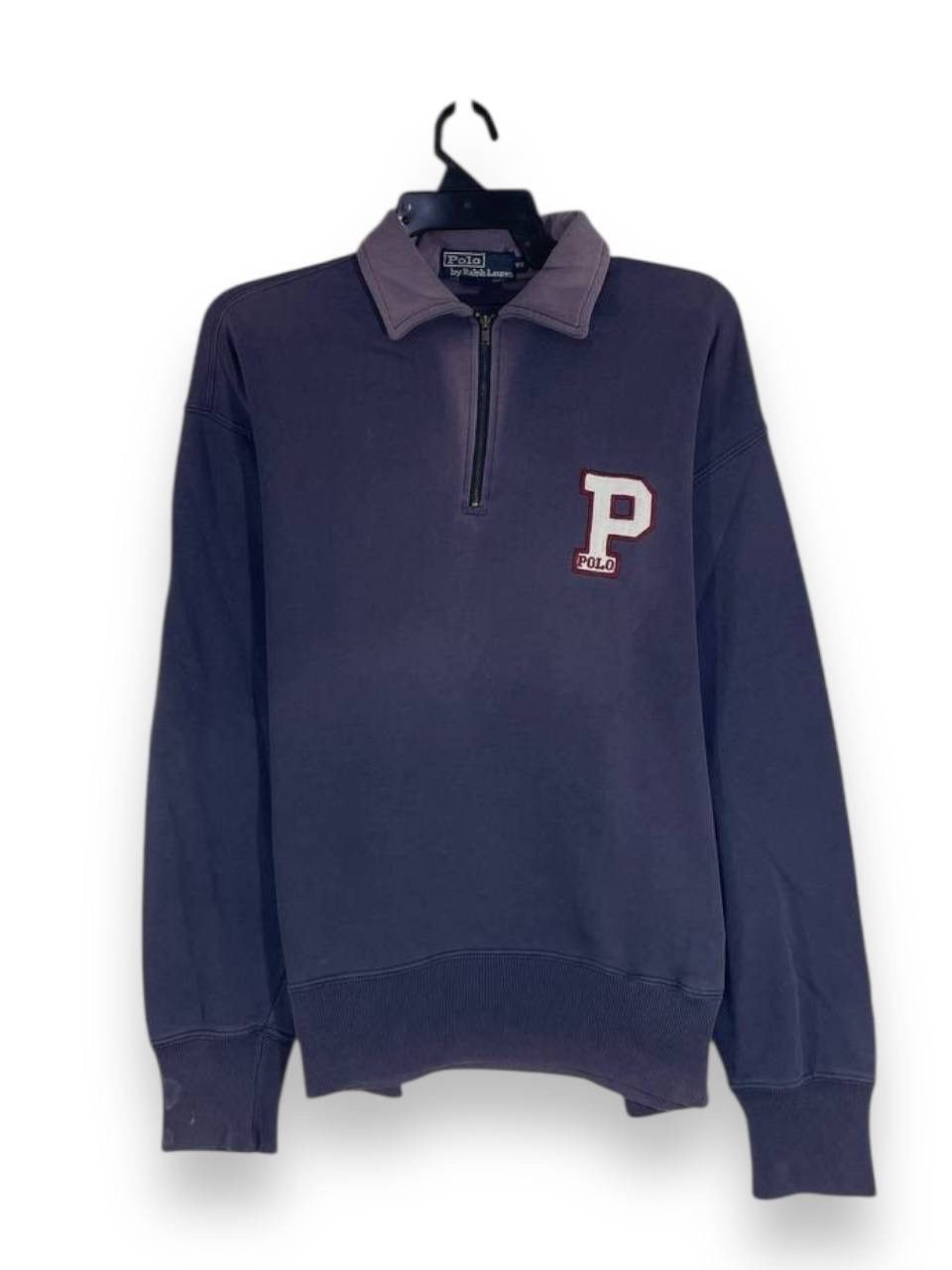 Polo Ralph Lauren Vintage polo half zip collar distressed sun faded sweatshirt Size US M / EU 48-50 / 2 - 1 Thumbnail