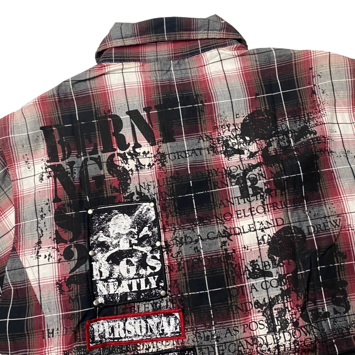 If Six Was Nine × Japanese Brand × Le Grande Bleu (L.G.B.) 2000's Berning Sho Tribal Skull Punk Shirts Size US L / EU 52-54 / 3 - 5 Thumbnail