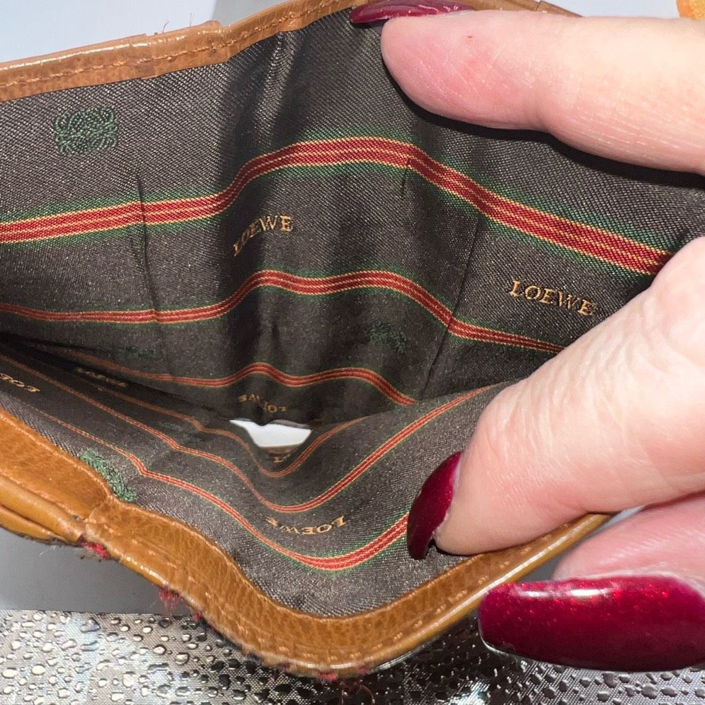 Loewe Loewe Velazquez Leather Folded Wallet Double-sided Brown Tan Size ONE SIZE - 12 Thumbnail