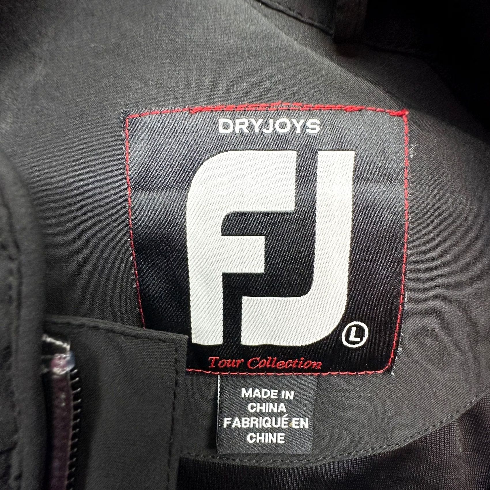 Footjoy Footjoy FJ Dryjoys Tour Collection Windbreaker Short Sleeve Pullover Mens Large Black 1/2 Zip Button Golf Size US L / EU 52-54 / 3 - 3 Thumbnail