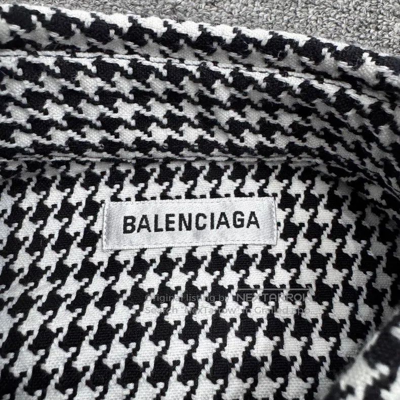 Balenciaga Balenciaga Houndstooth Short Sleeve Shirt Size XS / US 0-2 / IT 36-38 - 2 Thumbnail