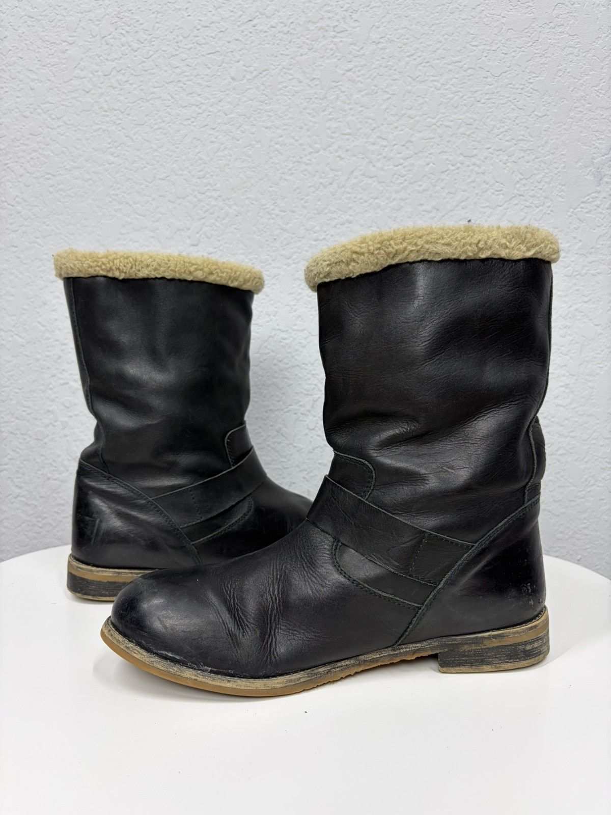 If Six Was Nine Vintage Like Maison Margiela Tabi Leather Biker Boots 00s Size US 8 / EU 41 - 6 Thumbnail