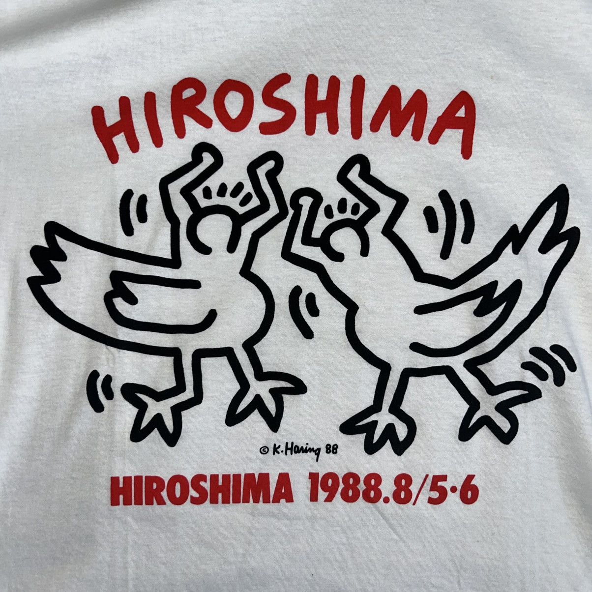 Vintage Vintage 80s Keith Haring Hiroshima Peace Charity Concert T Size US L / EU 52-54 / 3 - 3 Thumbnail
