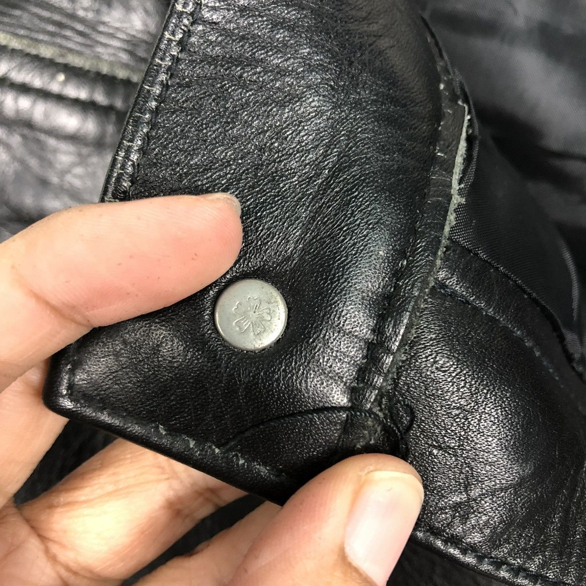 Genuine Leather 🔥VINTAGE BIKER GENUINE LEATHER PANTS FMC ISSEY MIYAKE Size US 33 - 18 Thumbnail
