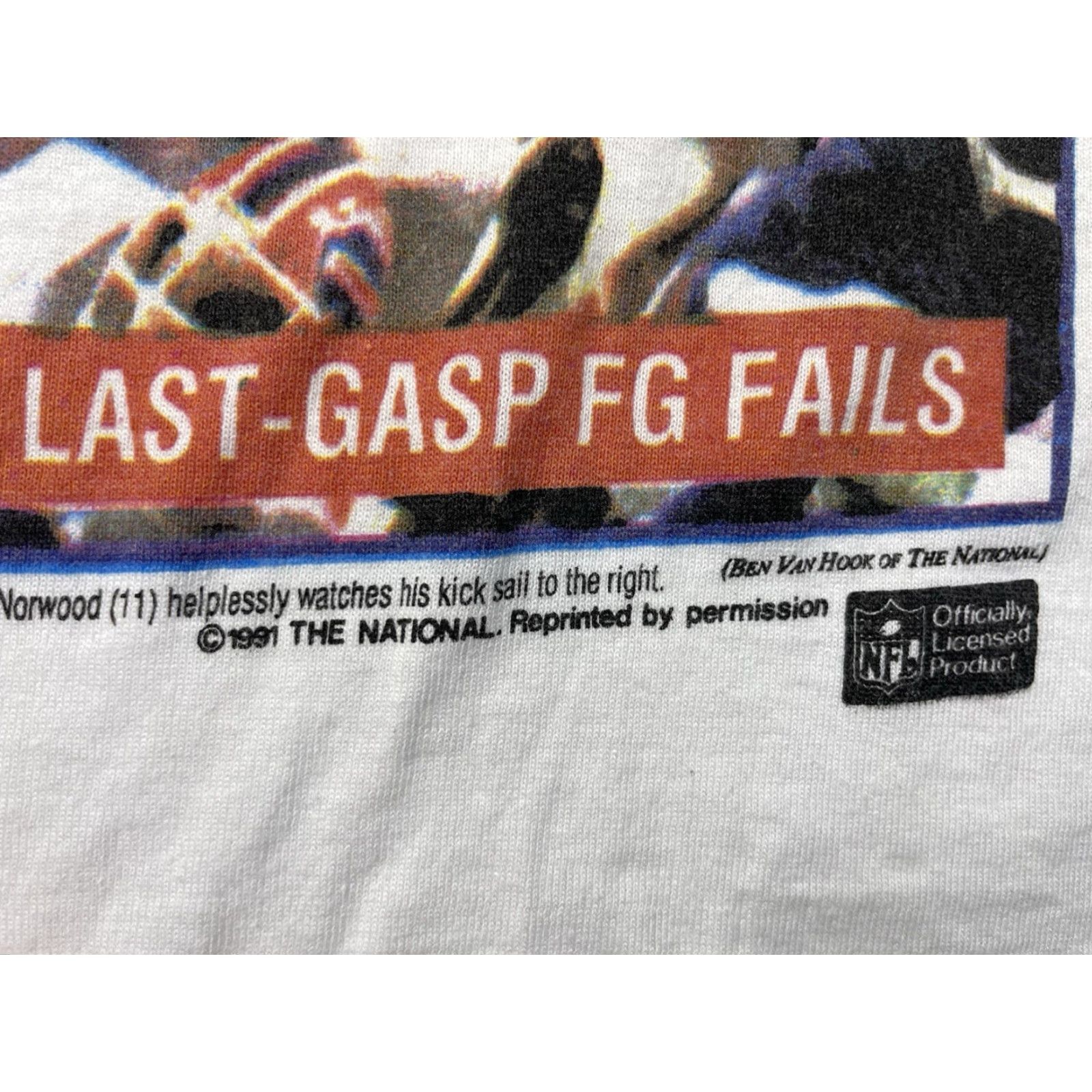 Vintage VINTAGE 1991 New York Giants Newspaper Print Shirt Mens Medium Screen Stars M White Stars T-Shirt Men Size US M / EU 48-50 / 2 - 2 Thumbnail
