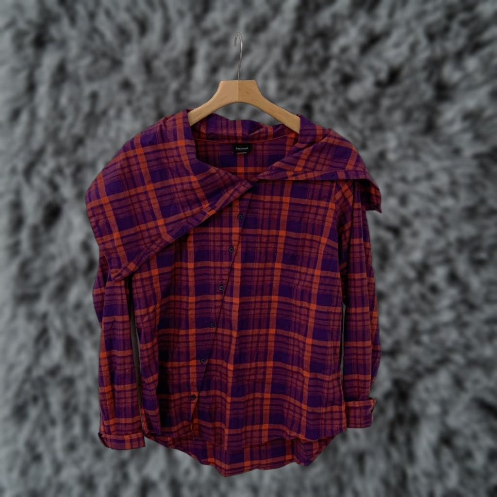 Marmot Marmot Flannel Shirt Womens Large Plaid Purple Orange Button Up Size L / US 10 / IT 46 - 1 Thumbnail