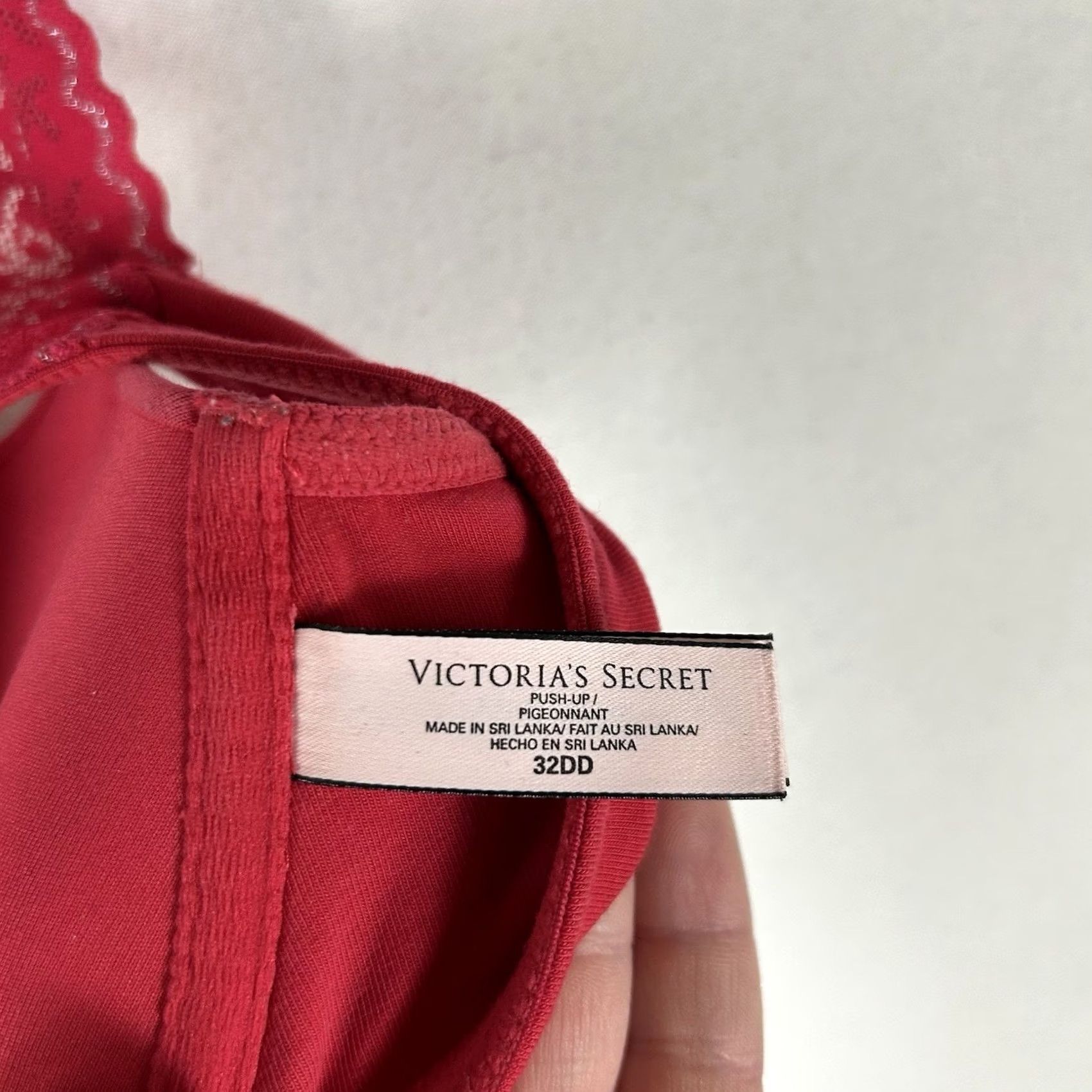 Victoria's Secret Victoria's Secret Push-Up Bra Womens 32DD Red Y-Back Front Clasp Size ONE SIZE - 6 Thumbnail