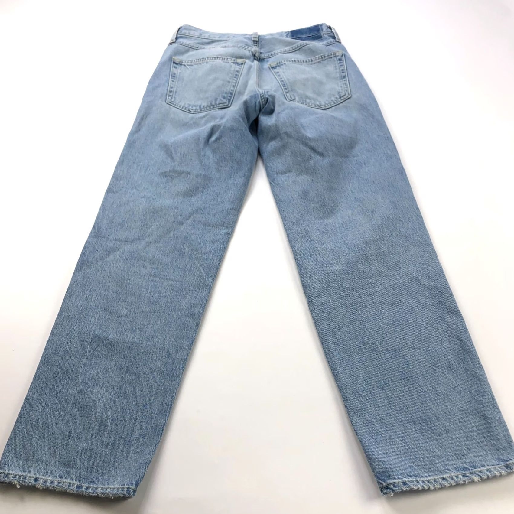 AMO AMO Valentina Jeans Women Blue Mid Rise Straight Denim 23 29W 29L Pockets Distressed Size 40" / US 18 - 2 Thumbnail