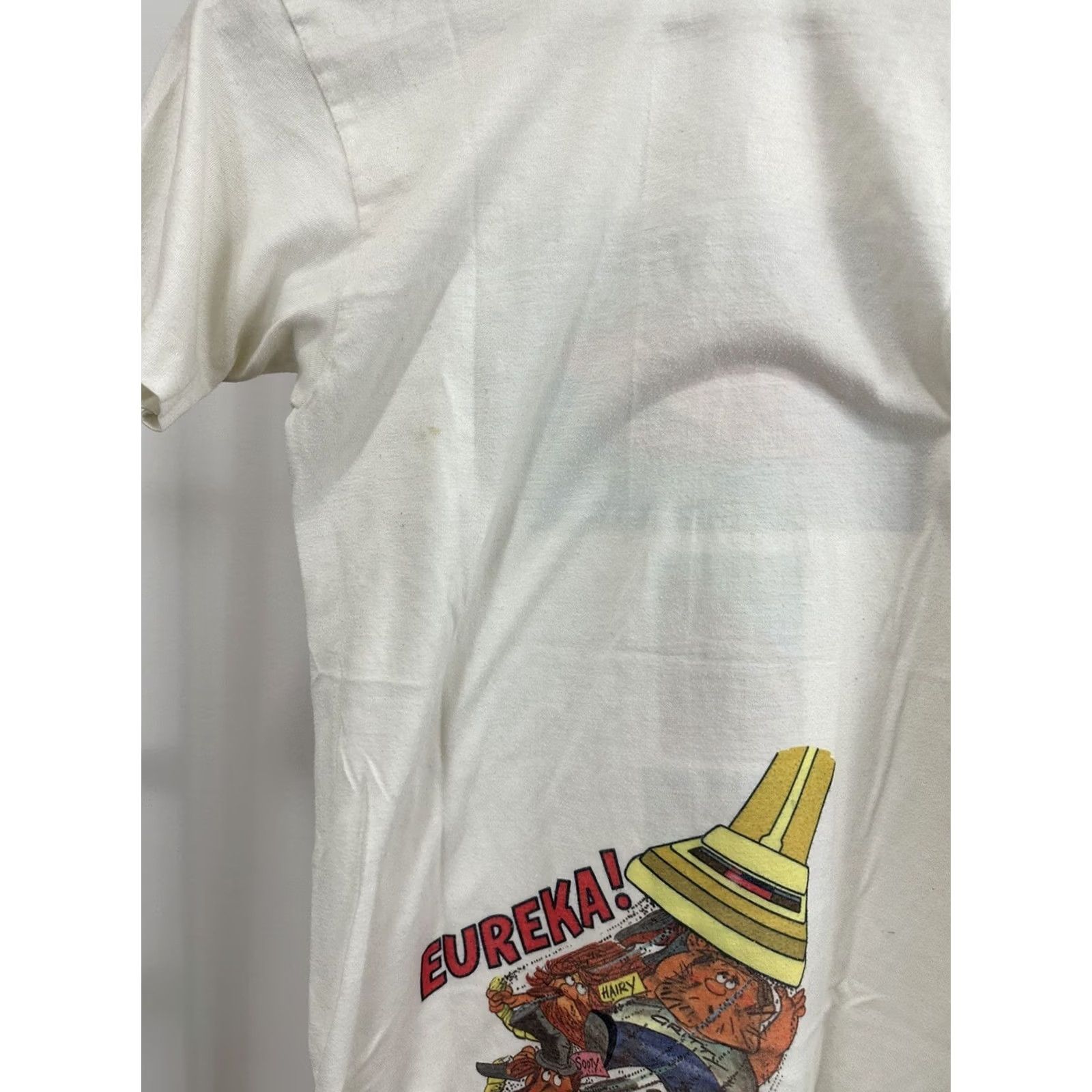 Vintage VTG 70s Spruce Shark Eureka What Suction Art Test Print T-Shirt Size S Shirt Men White Art, Box Logo, Fish, Ocean, Vacuum Mens Size US S / EU 44-46 / 1 - 7 Thumbnail