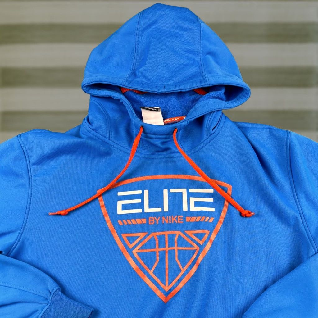 Nike Nike Elite Hoodie Mens M Blue Pullover Sweatshirt Basketball Therma Fit Elite Hooded Lined Moisture Wicking Pockets Logo Regular"] Size US M / EU 48-50 / 2 - 1 Thumbnail