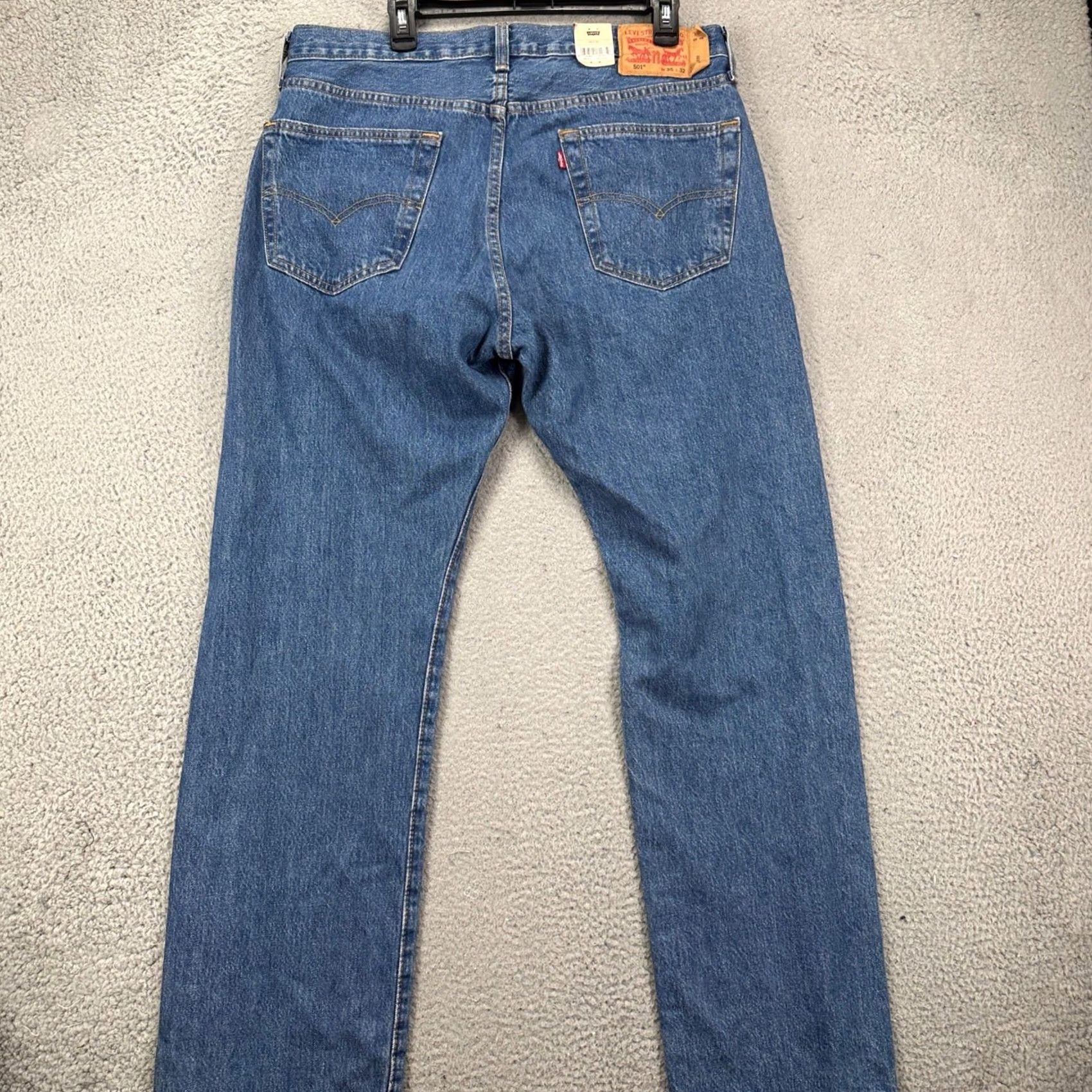 Levi's Levi's 501 Jeans Straight Leg Mens 35X32 Blue Distressed Red Tab 5 Pockets NEW Size US 35 - 2 Thumbnail
