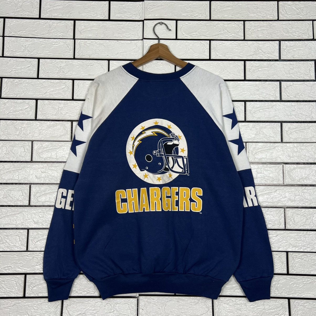 Vintage SAN DIEGO CHARGERS Big Logo Sweatshirt Made in Usa 4200-C192 Size US L / EU 52-54 / 3 - 13 Thumbnail
