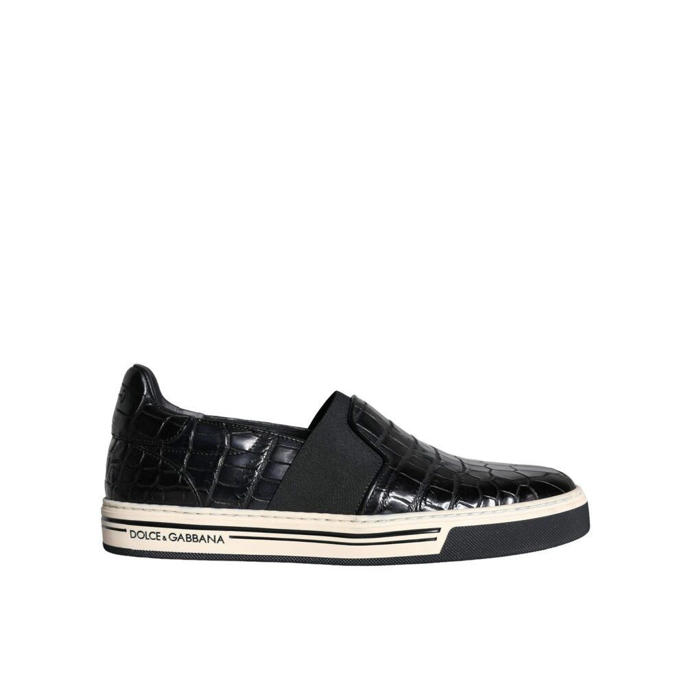 Dolce & Gabbana Dolce & Gabbana Black Leather Loafers Slippers Casual Shoes Size US 6 / EU 39 - 1 Thumbnail