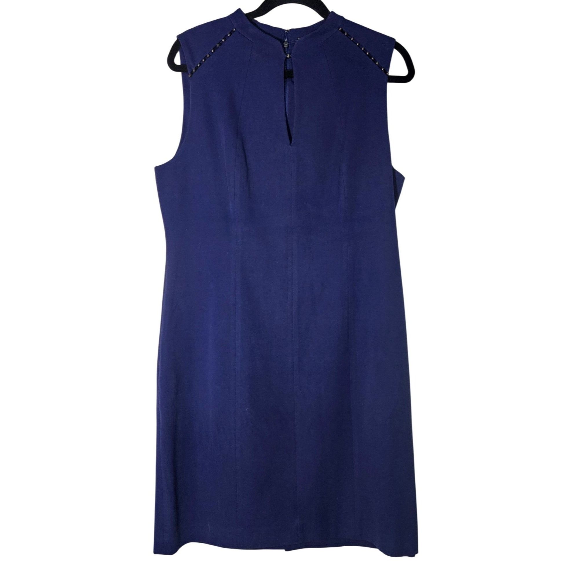 Elie Tahari Elie Tahari Women Blue Sheath Dress 14 Studded Sleeveless Qu Size XL / US 12-14 / IT 48-50 - 2 Thumbnail