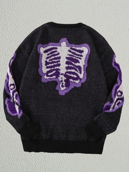 Other Vintage Cross Skeleton Sweater Jacquard Knitted Sweatshirt Size US M / EU 48-50 / 2 - 2 Thumbnail