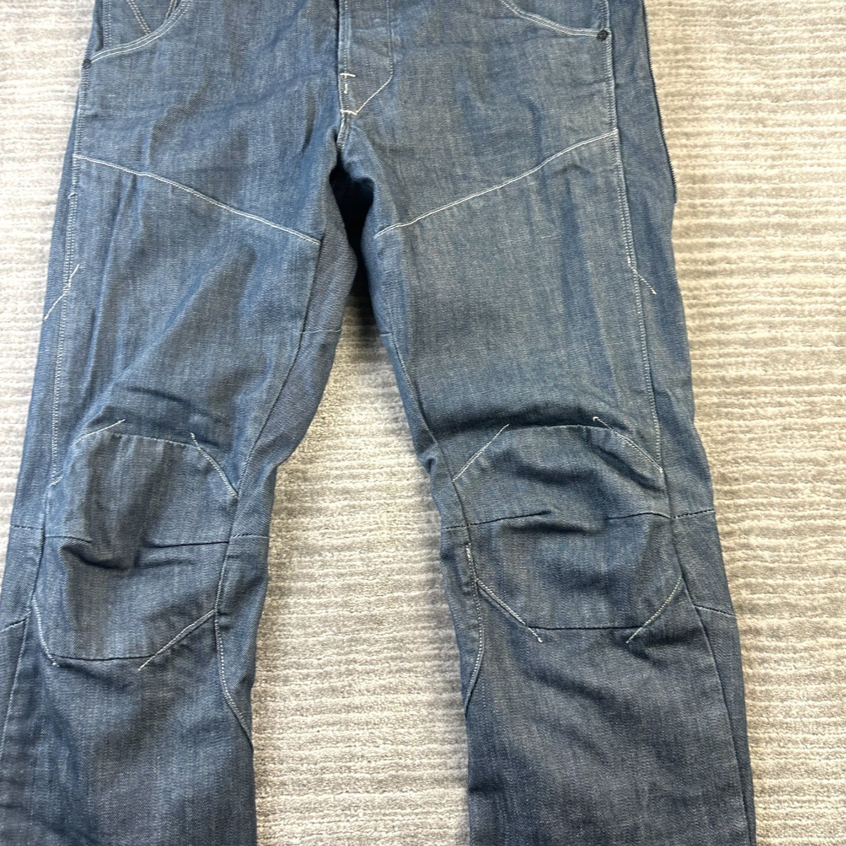 G-Star G Star Raw Jeans Mens 32x32 Blue Denim Pants 3D Tapered Biker Jeans G-Star Mens 32 Regular Blue Size US 32 / EU 48 - 3 Thumbnail