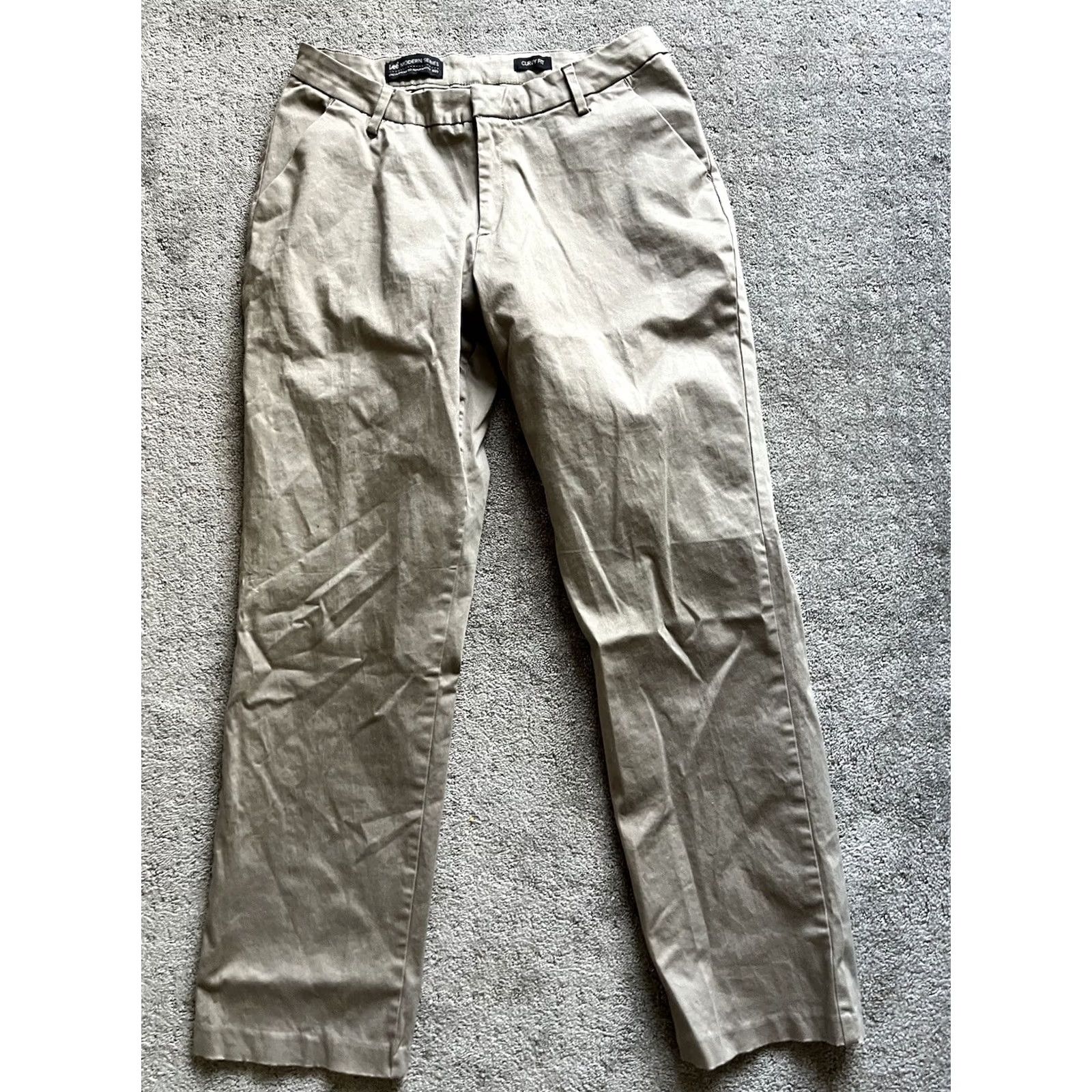 Lee Lee Modern Series 16 Plus Beige Cotton Blend Casual Pants Inseam 30 in. Womens Chino 90s Style Mens? Ladies? Size 38" / US 16 / IT 52 - 2 Thumbnail