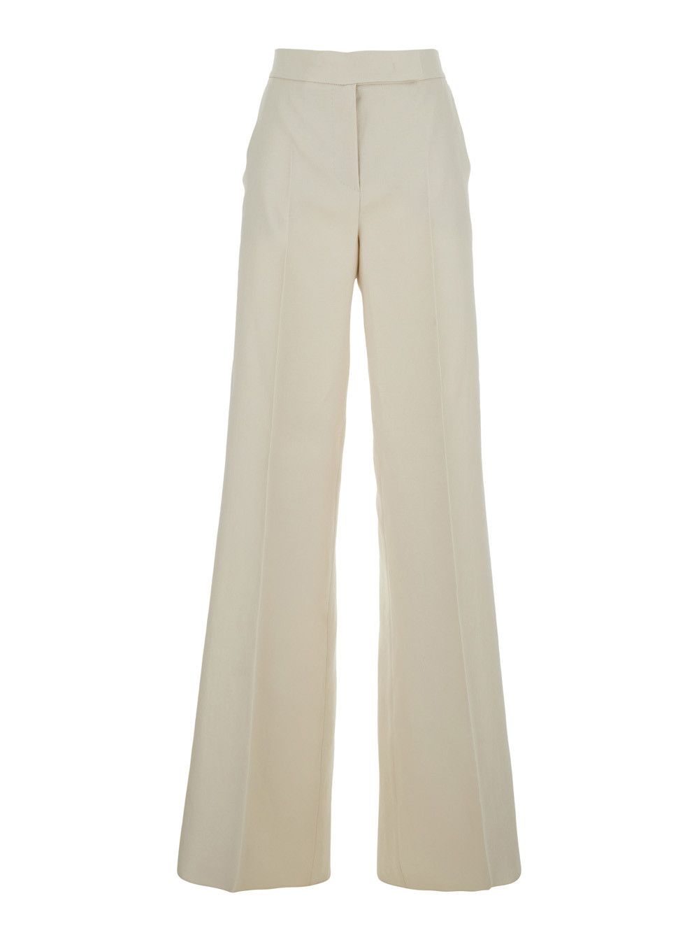 Max Mara Beige High-Waisted Linen Pants for Women Size 30" / US 8 / IT 44 - 1 Thumbnail
