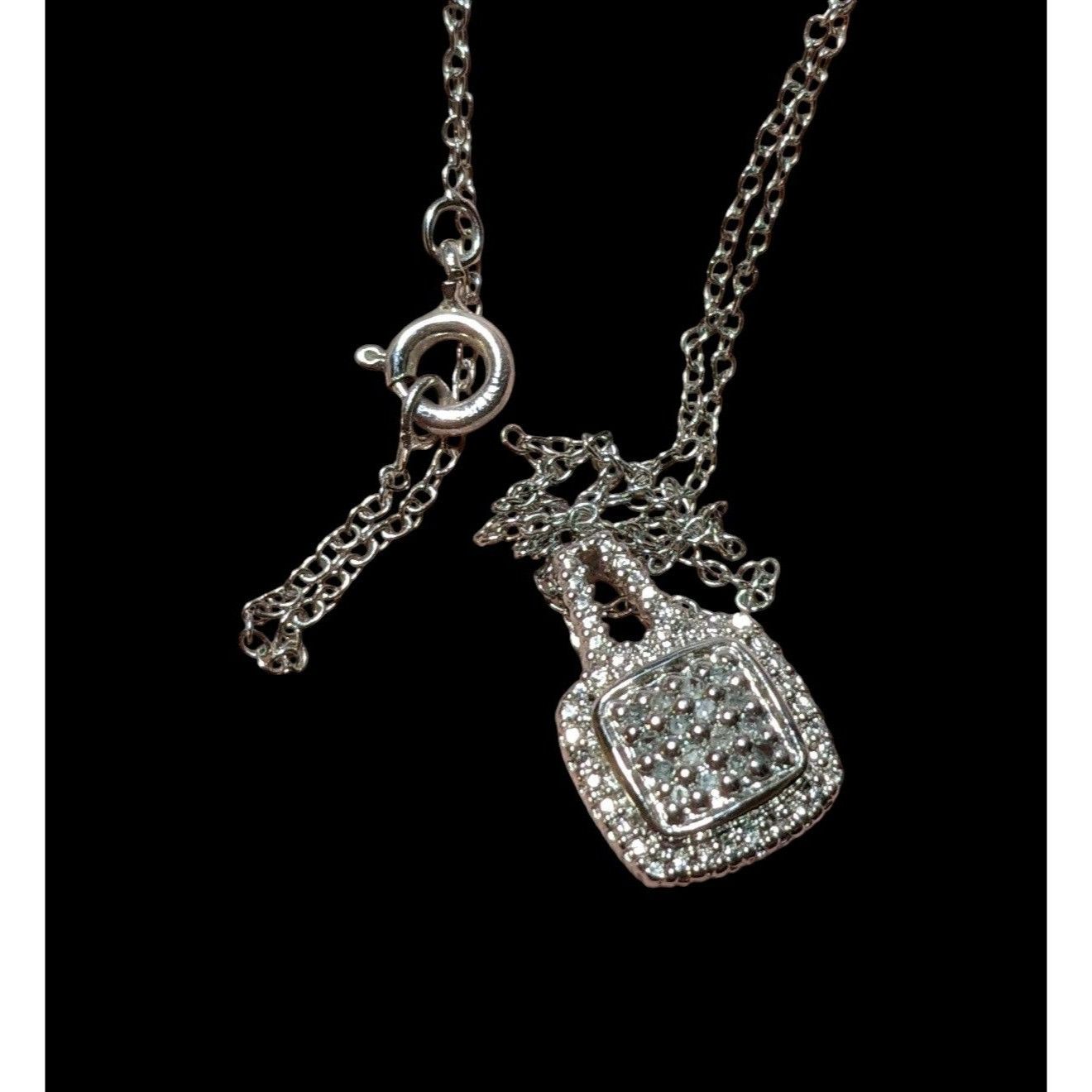 Other Elegant Glam Silver Gemmed Pendant Necklace Size ONE SIZE - 5 Thumbnail