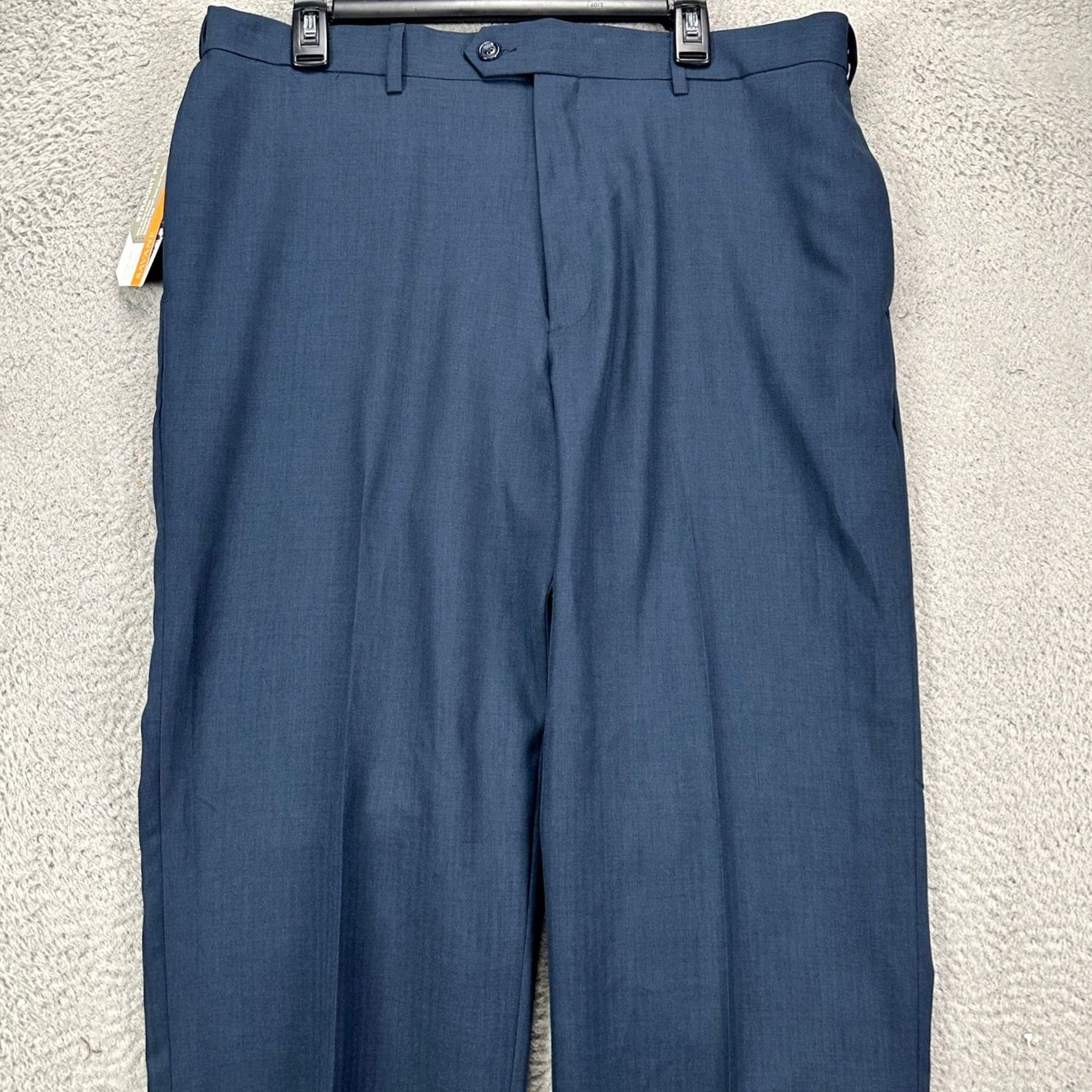 Savane Savane Pants Dress Mens 36X29 Navy Blue Herringbone Straight Comfort Waist NEW Size US 36 / EU 52 - 3 Thumbnail