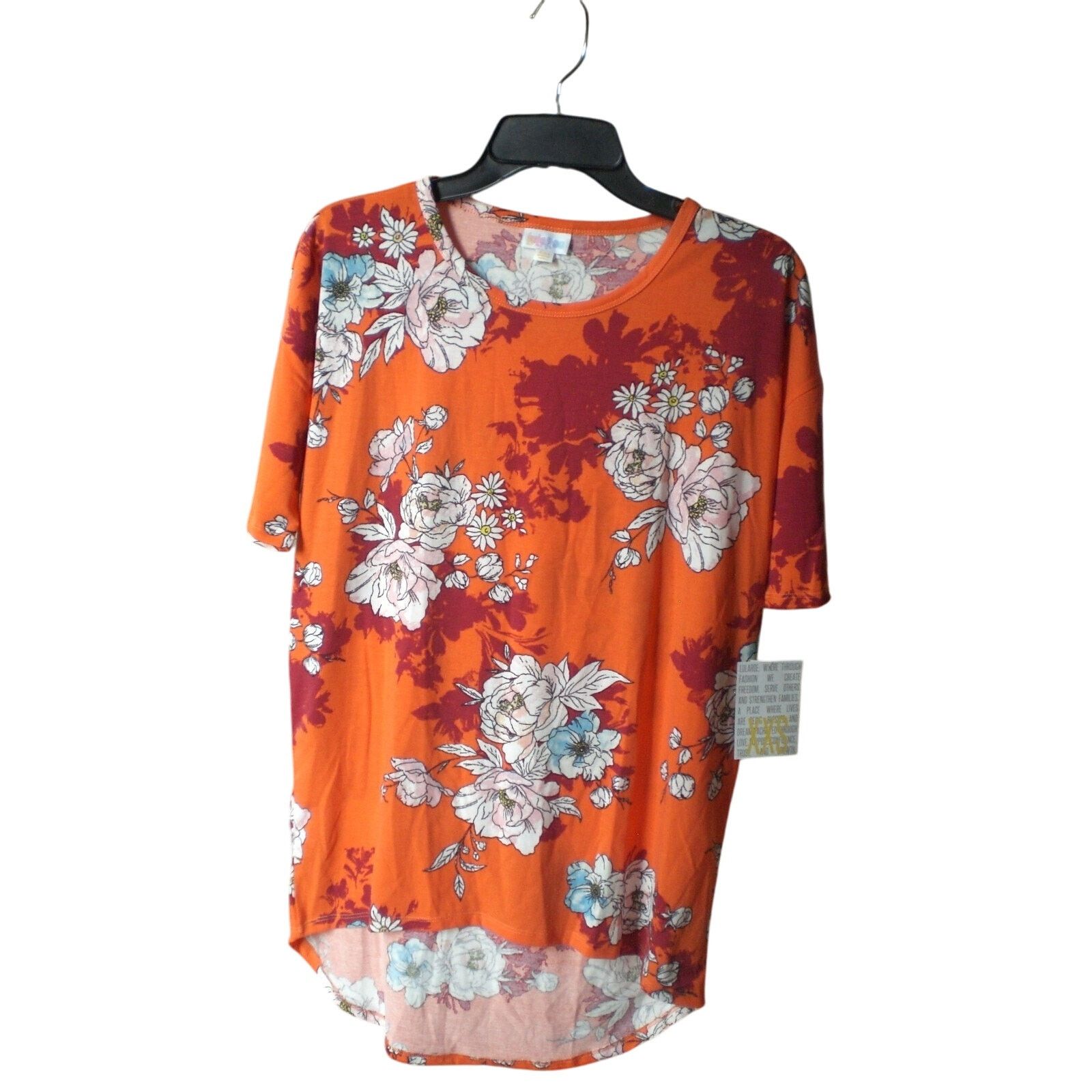 Other NWT LuLaRoe Irma Shirt Top Blouse Tunic XXS Orange Floral Size XXS / US 00 / IT 34 - 2 Thumbnail