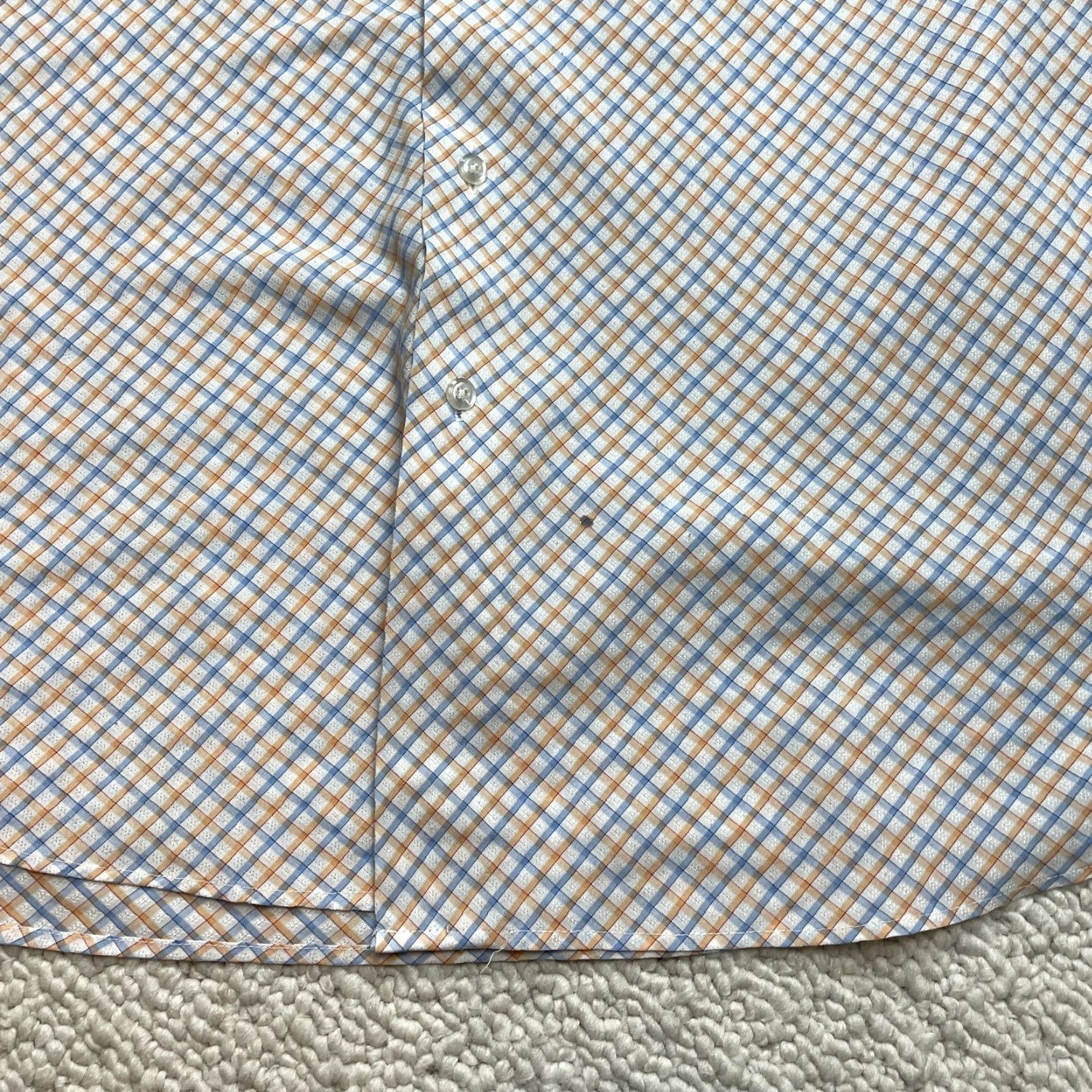 Vintage Estate Button Up Shirt Mens 2XL White Plaid Short Sleeve Collared Button-Up Front Shirt Mens Big & Tall Size US XXL / EU 58 / 5 - 3 Thumbnail