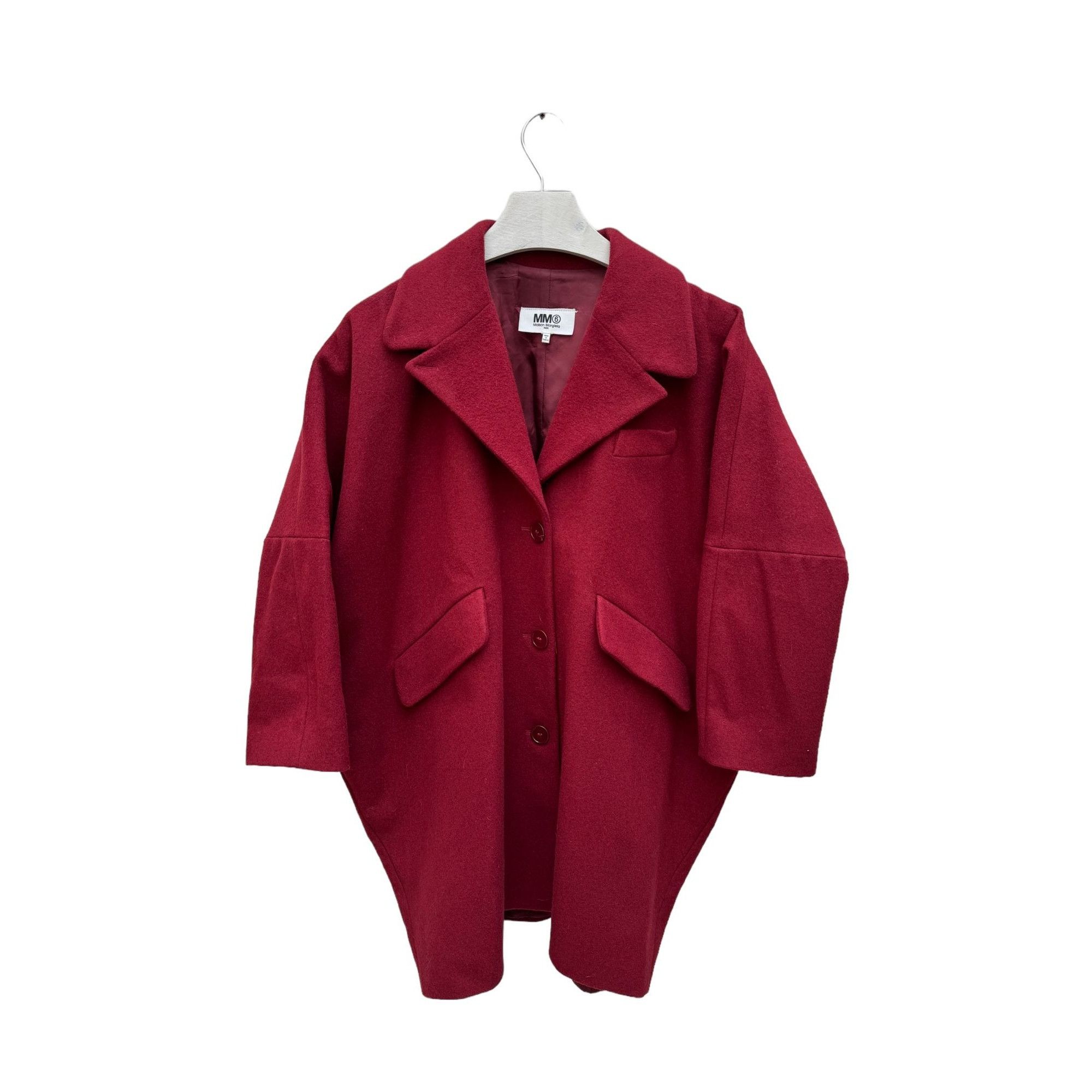 image of Maison Margiela Fw 2017 Red Wool Peacoat, Women's (Size Large)