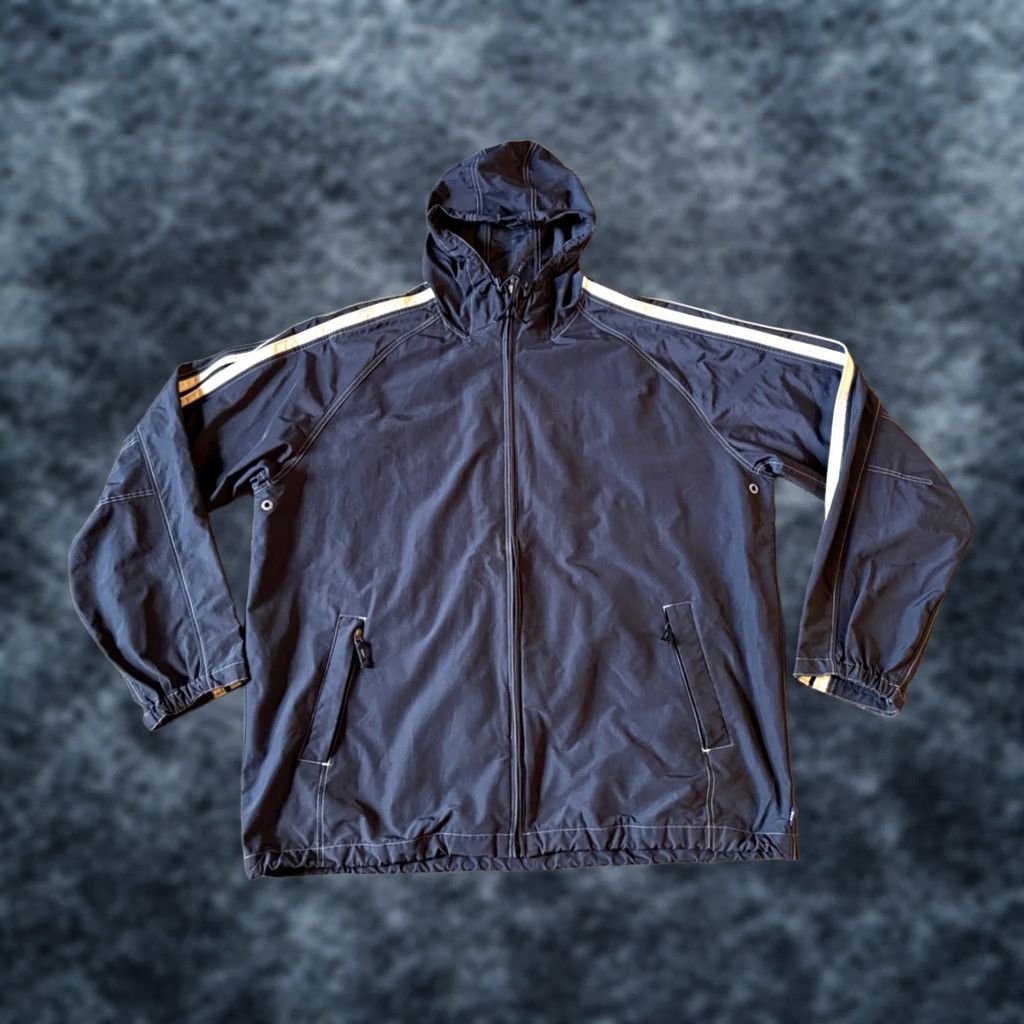 Gap VINTAGE Gap Men's Jacket Windbreaker Hooded Zip Navy Blue 2XL Retro Nylon Zip Front Pocket Lined Size US XXL / EU 58 / 5 - 1 Thumbnail