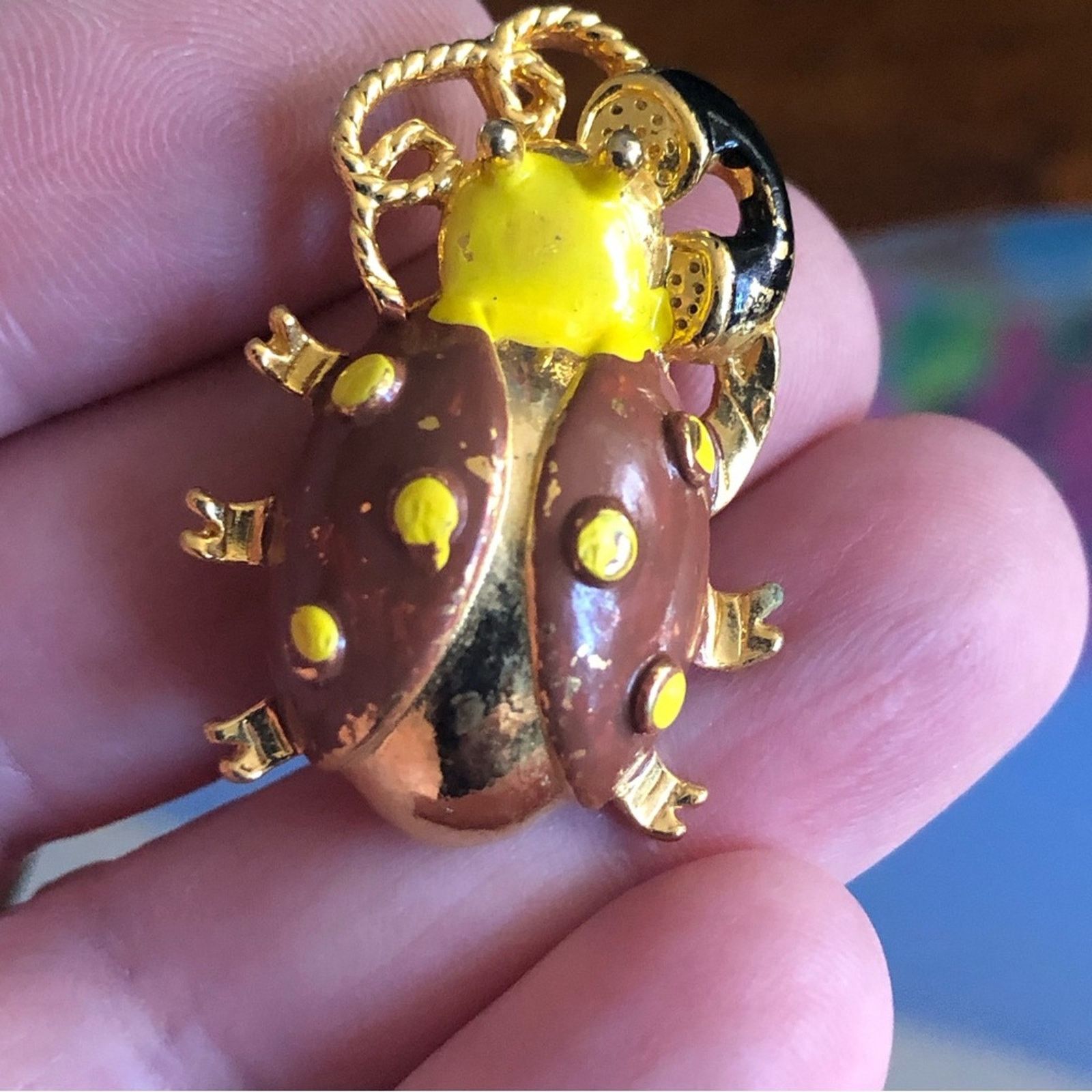 Vintage Vintage enamel insect brooch pin Size ONE SIZE - 4 Thumbnail