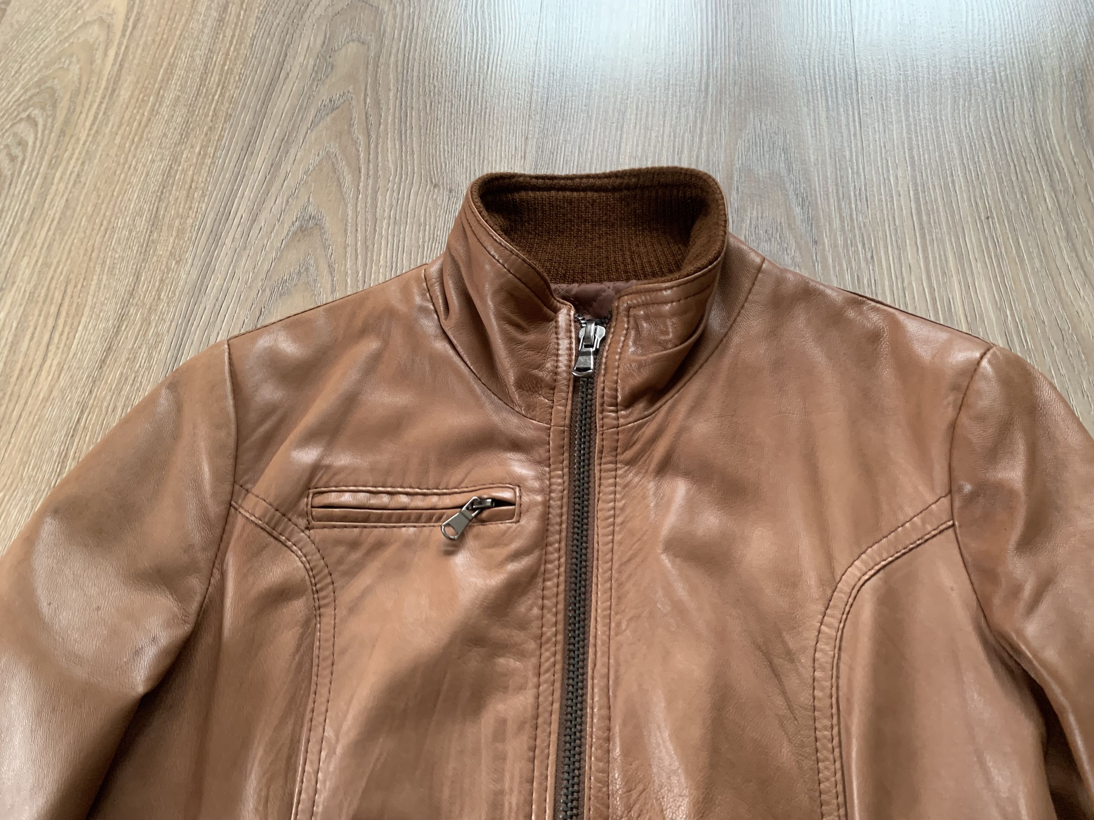 Other Leonardo Real Leather Brown Bomber Jacket Size S / US 4 / IT 40 - 5 Thumbnail