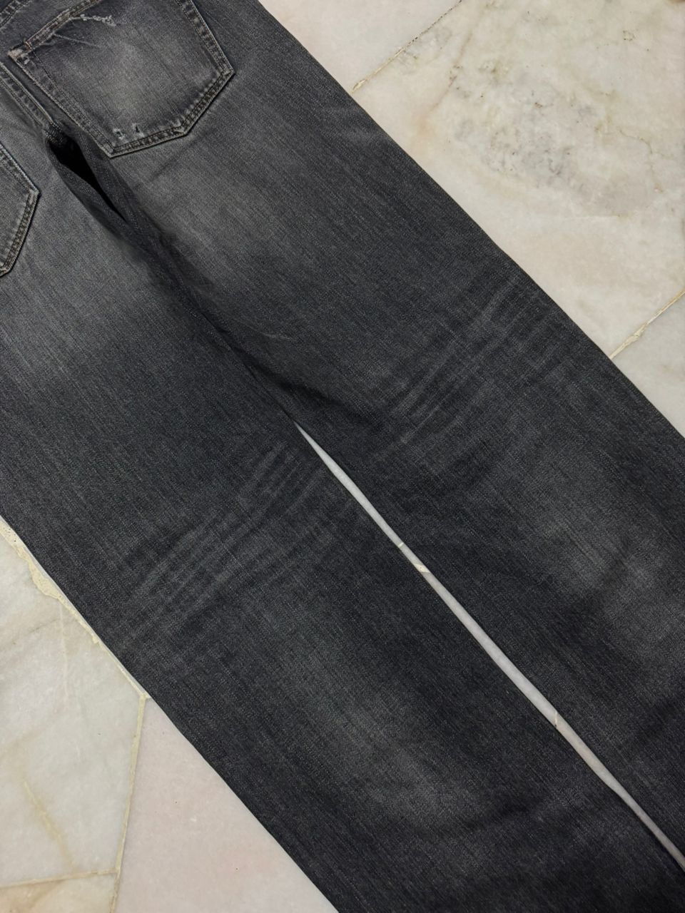 💥Sick💥90s Style Back Number Whisker Distress Ripped Jeans