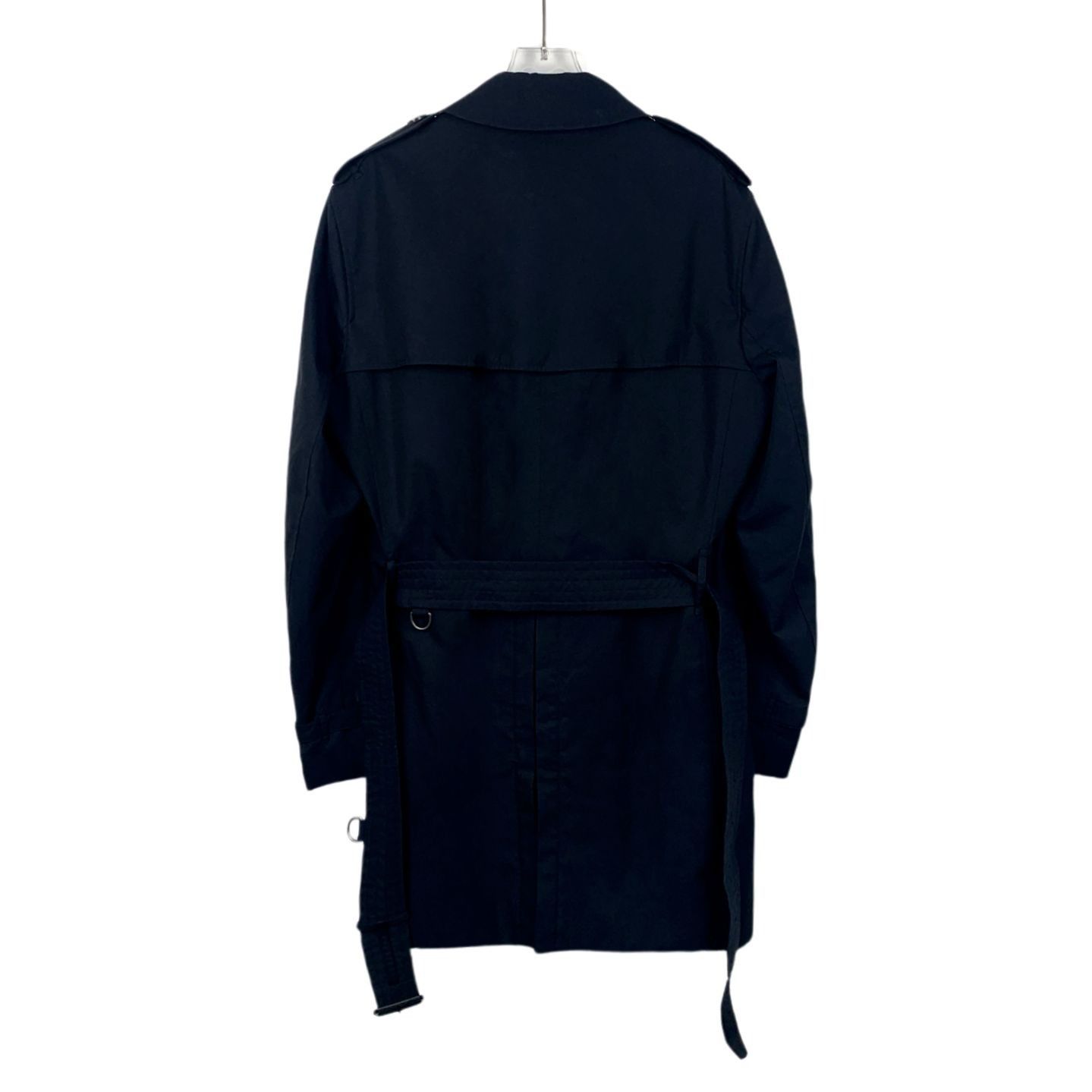 Burberry Burberry Mens Navy Blue Cotton Double-Breasted Belted Trench Size US M / EU 48-50 / 2 - 1 Thumbnail