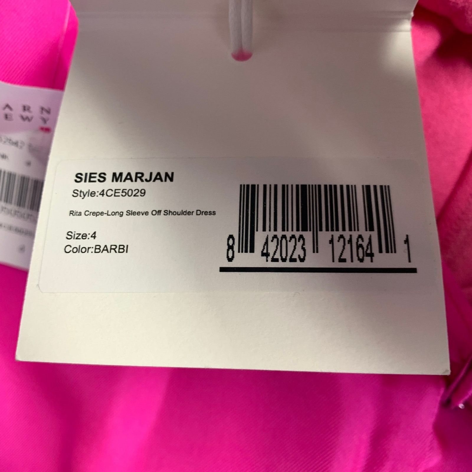 Sies Marjan Size 4 Pink Crepe Viscose Wool Off Shoulder Dress Size S / US 4 / IT 40 - 6 Thumbnail