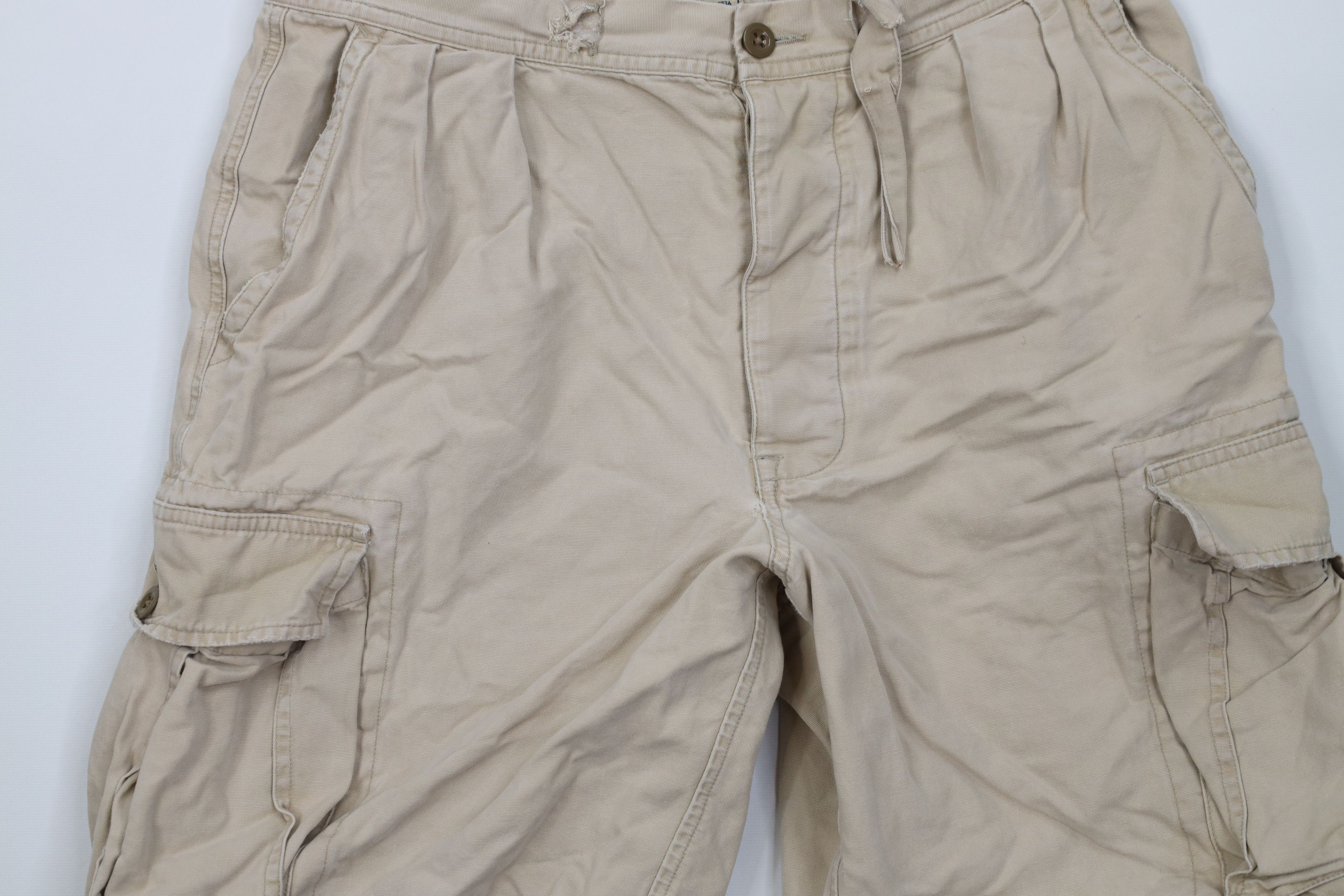 Abercrombie & Fitch Vintage 90s Y2K Abercrombie & Fitch Canvas Cargo Shorts Size US 32 / EU 48 - 3 Thumbnail